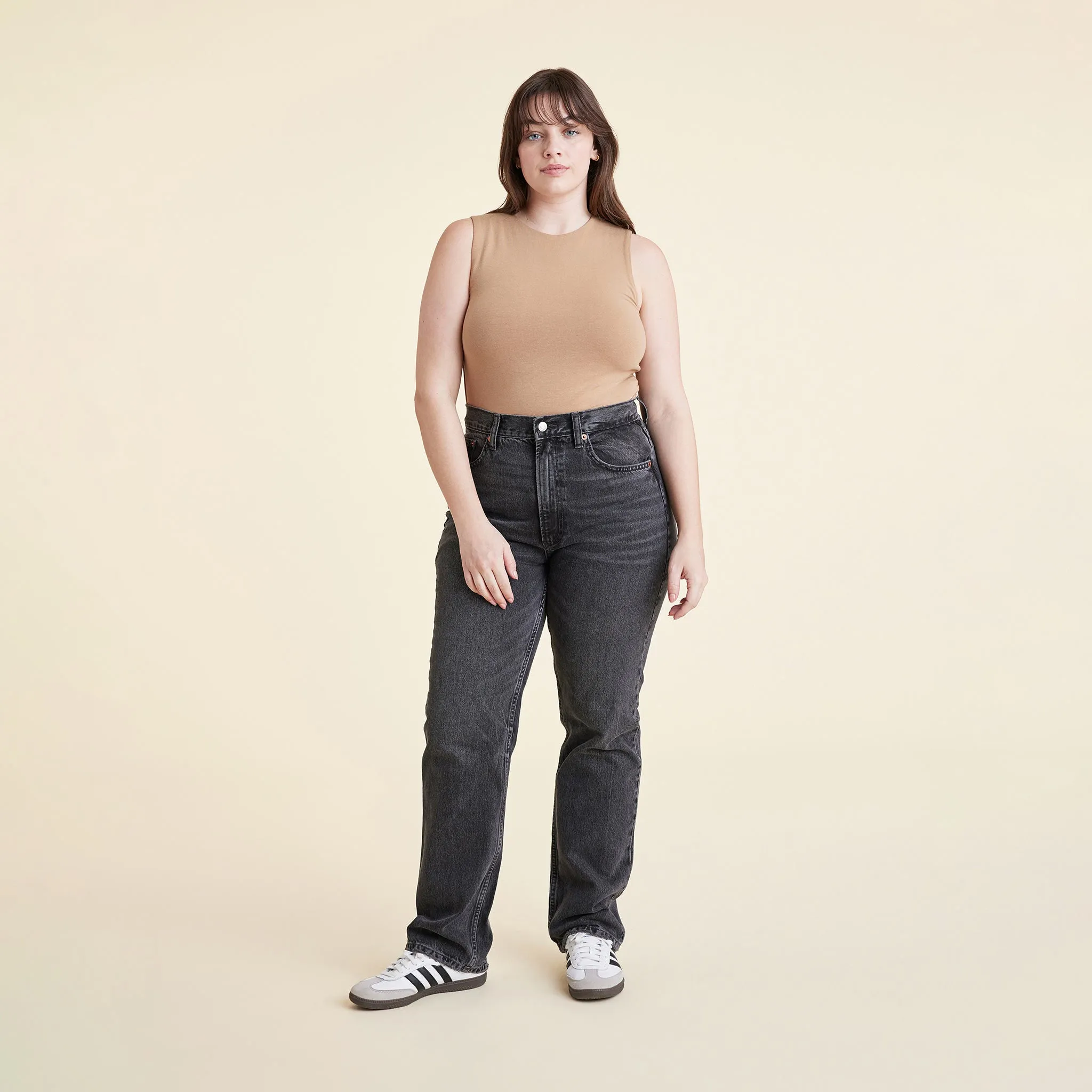 Cotton Stretch Classic Crewneck Tank Bodysuit | Cinnamon sold by nuuds product image thumbnail 2