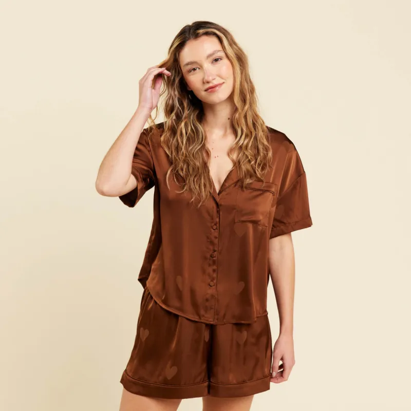 Heart Pajama Set | Chocolate sold by nuuds