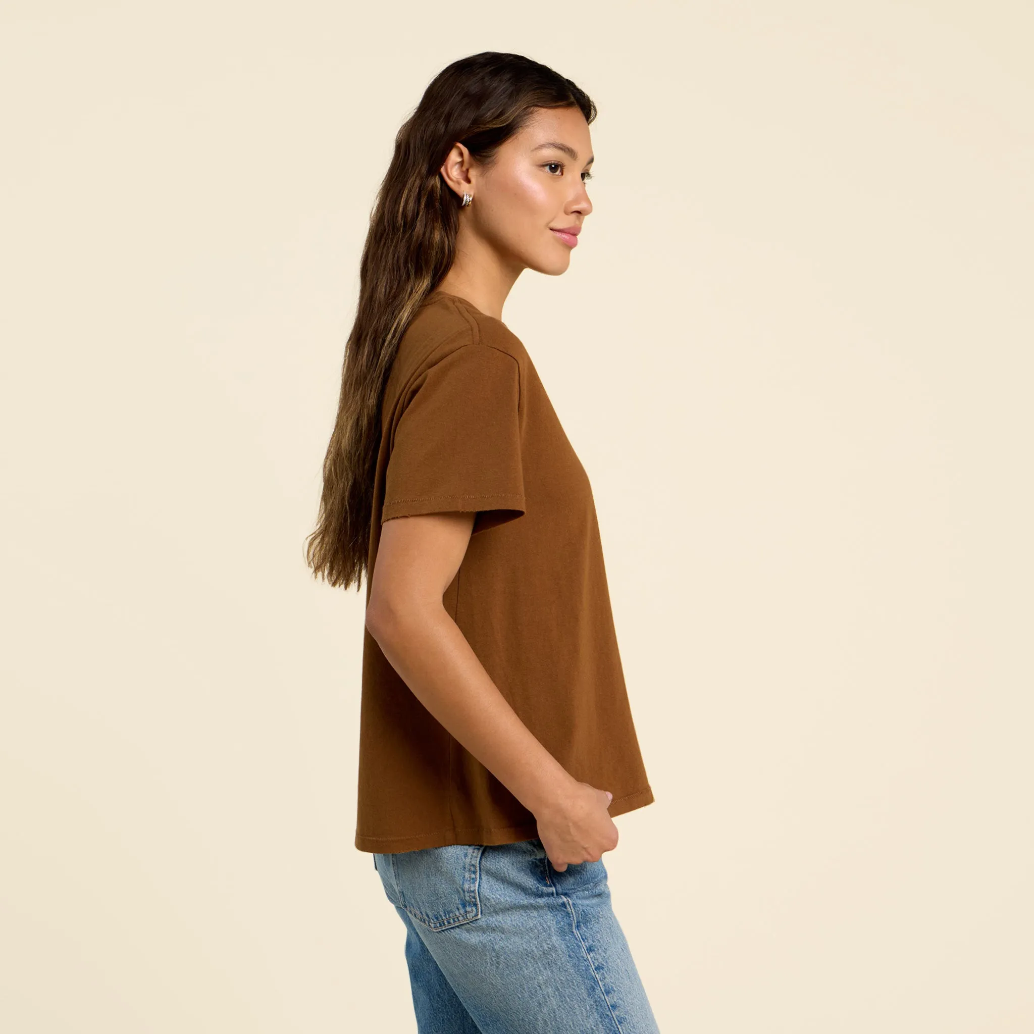 Vintage Cotton Everyday T-Shirt | Chocolate sold by nuuds product image thumbnail 3