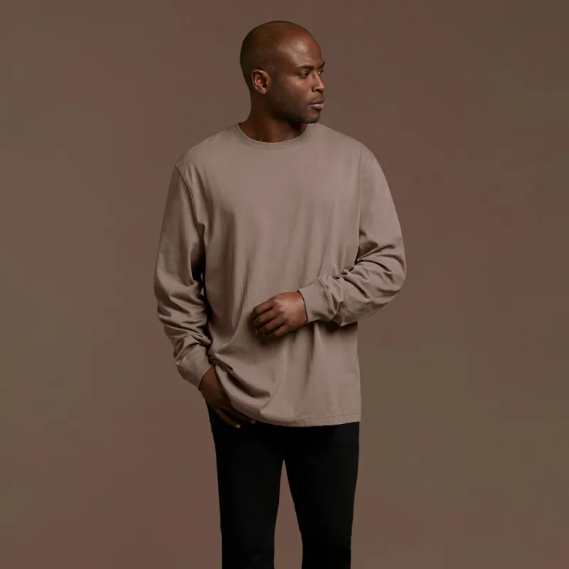 Long Sleeve Boxy Tee | Mocha sold by nuuds