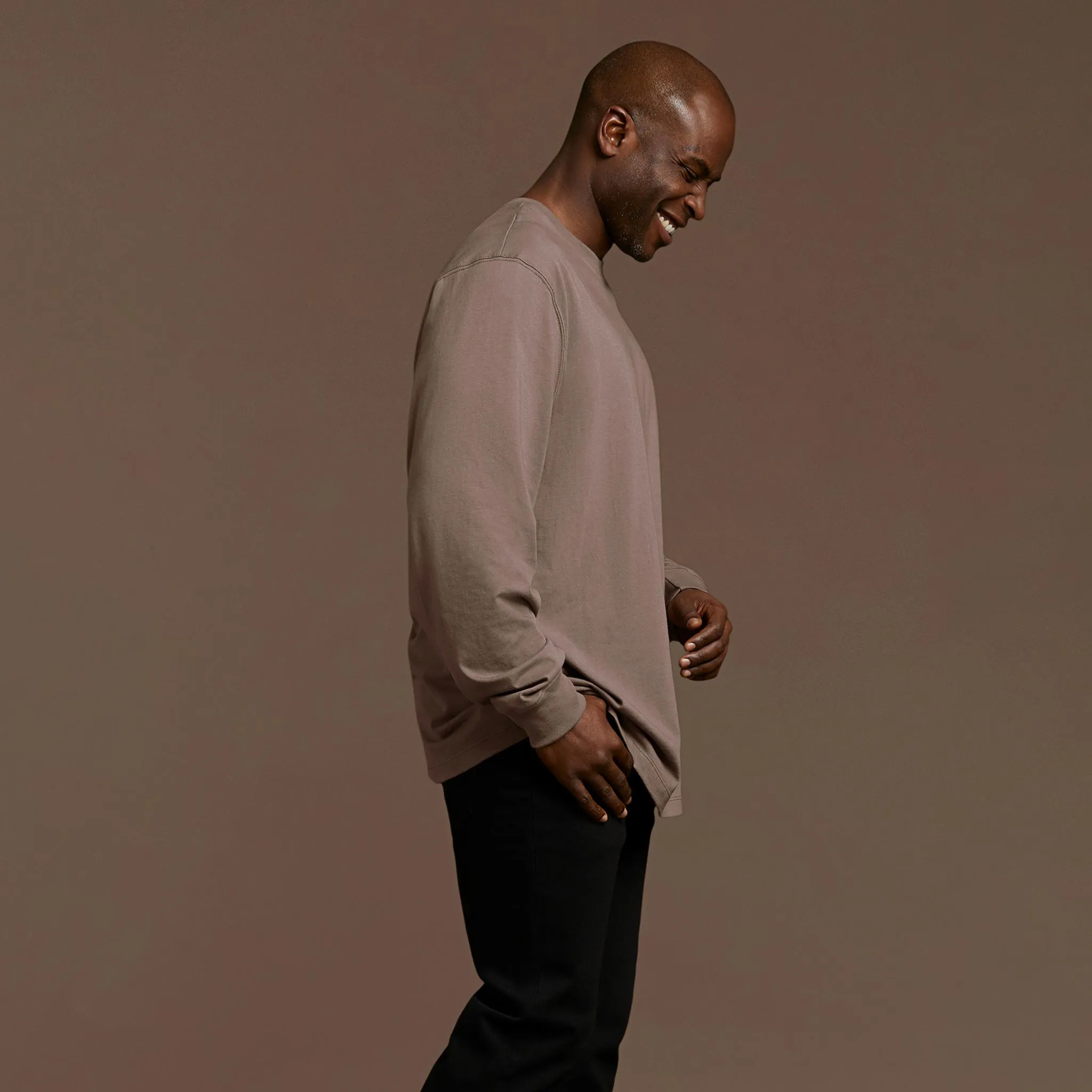 Long Sleeve Boxy Tee | Mocha sold by nuuds product image thumbnail 3