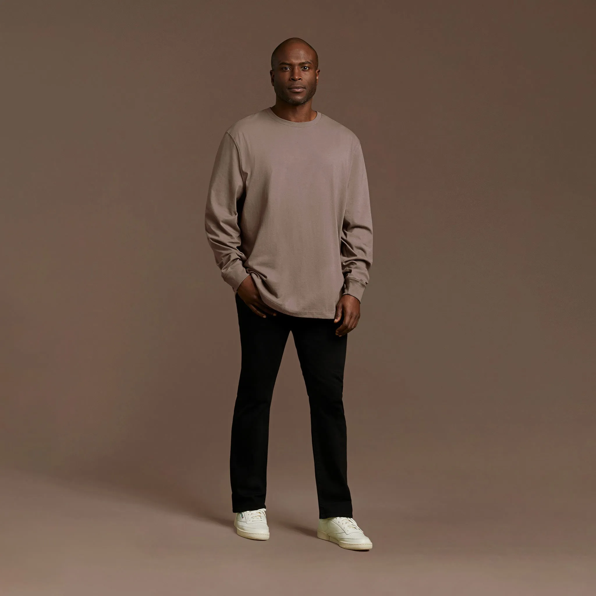 Long Sleeve Boxy Tee | Mocha sold by nuuds product image thumbnail 2