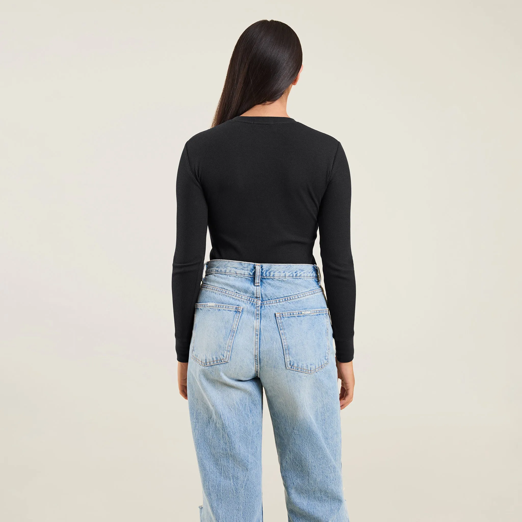 Waffle Bodysuit | Black sold by nuuds product image thumbnail 4