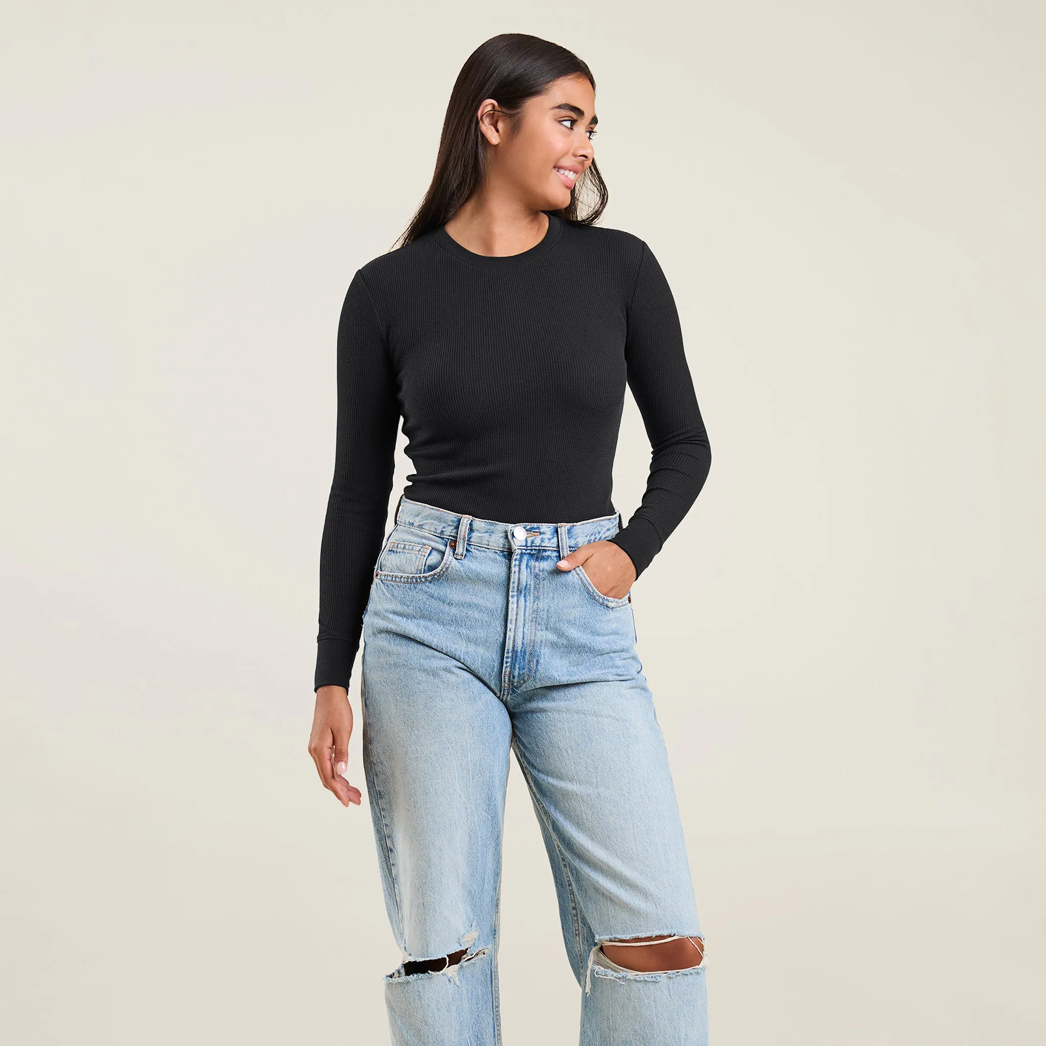 Waffle Bodysuit | Black sold by nuuds