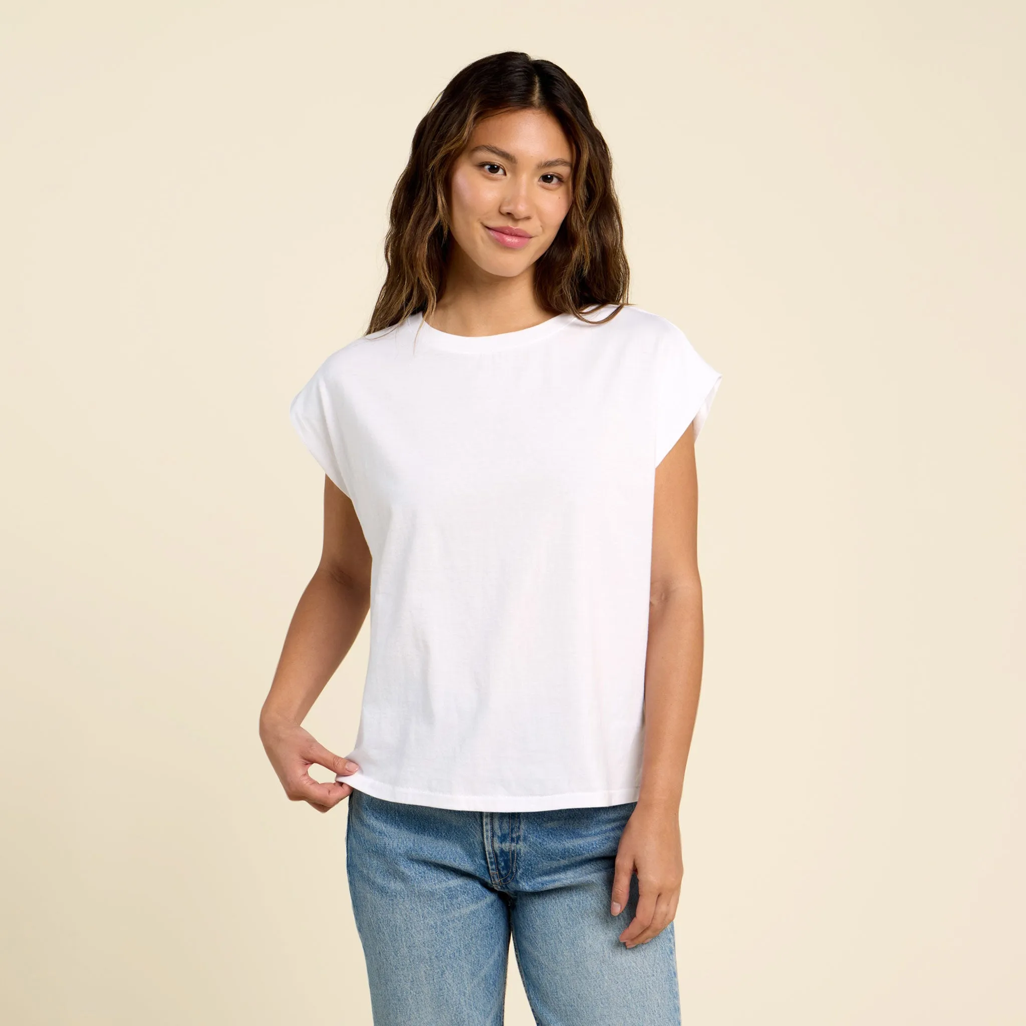 Soft Cotton Muscle Tee | White sold by nuuds