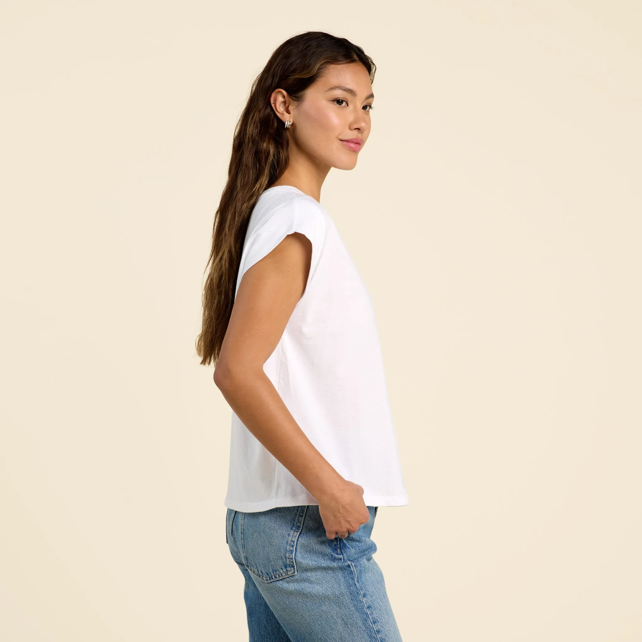 Soft Cotton Muscle Tee | White sold by nuuds product image thumbnail 3