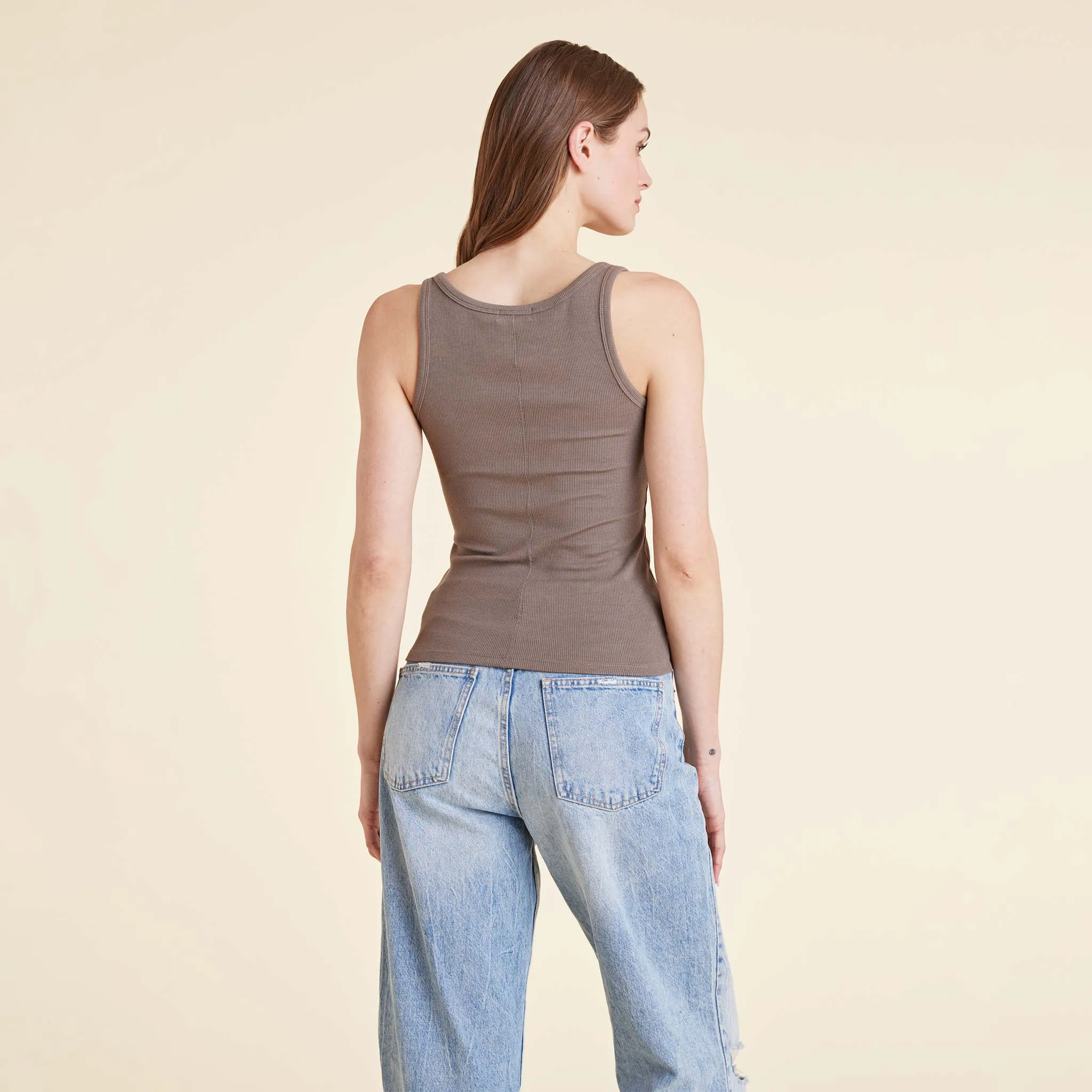 Slinky Rib Tank | Mocha sold by nuuds product image thumbnail 4
