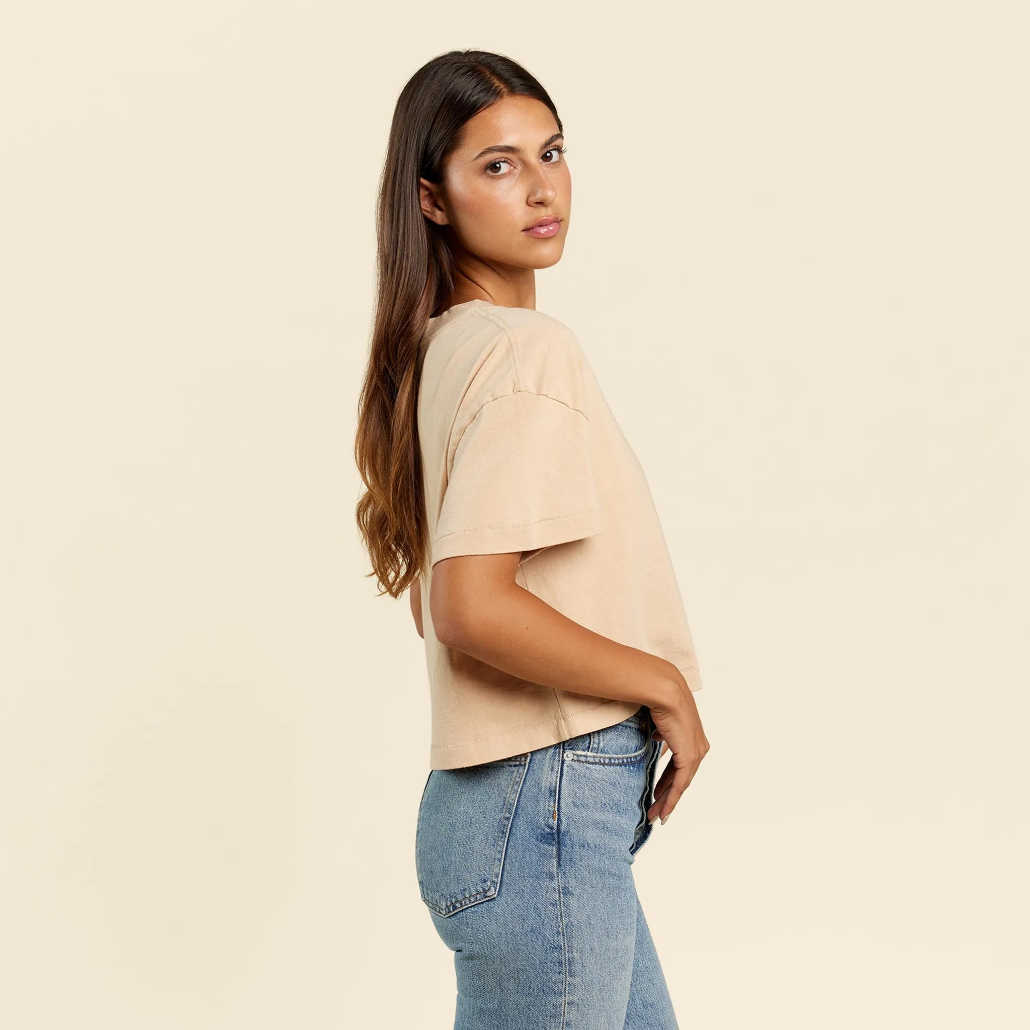 Vintage Cotton Cropped Tee | Oat sold by nuuds product image thumbnail 3