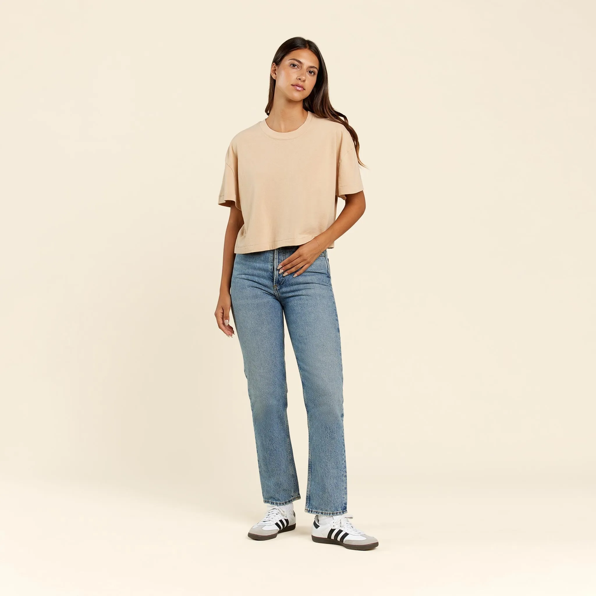 Vintage Cotton Cropped Tee | Oat sold by nuuds product image thumbnail 2