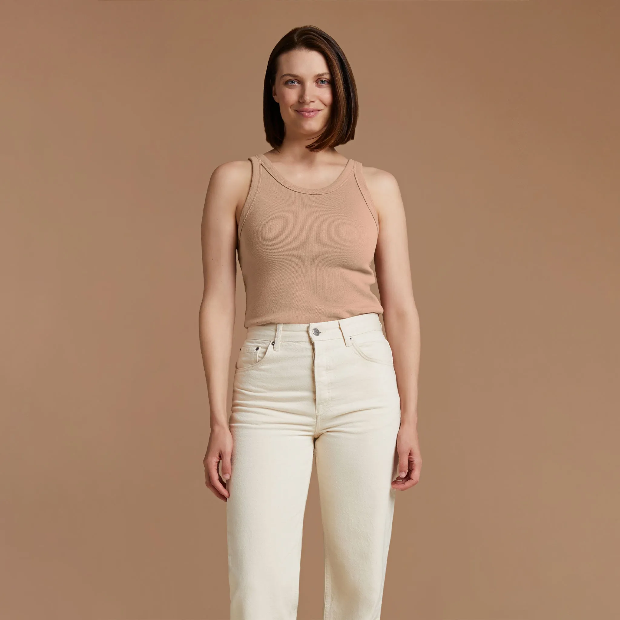Essential Rib Tank Top | Cinnamon sold by nuuds