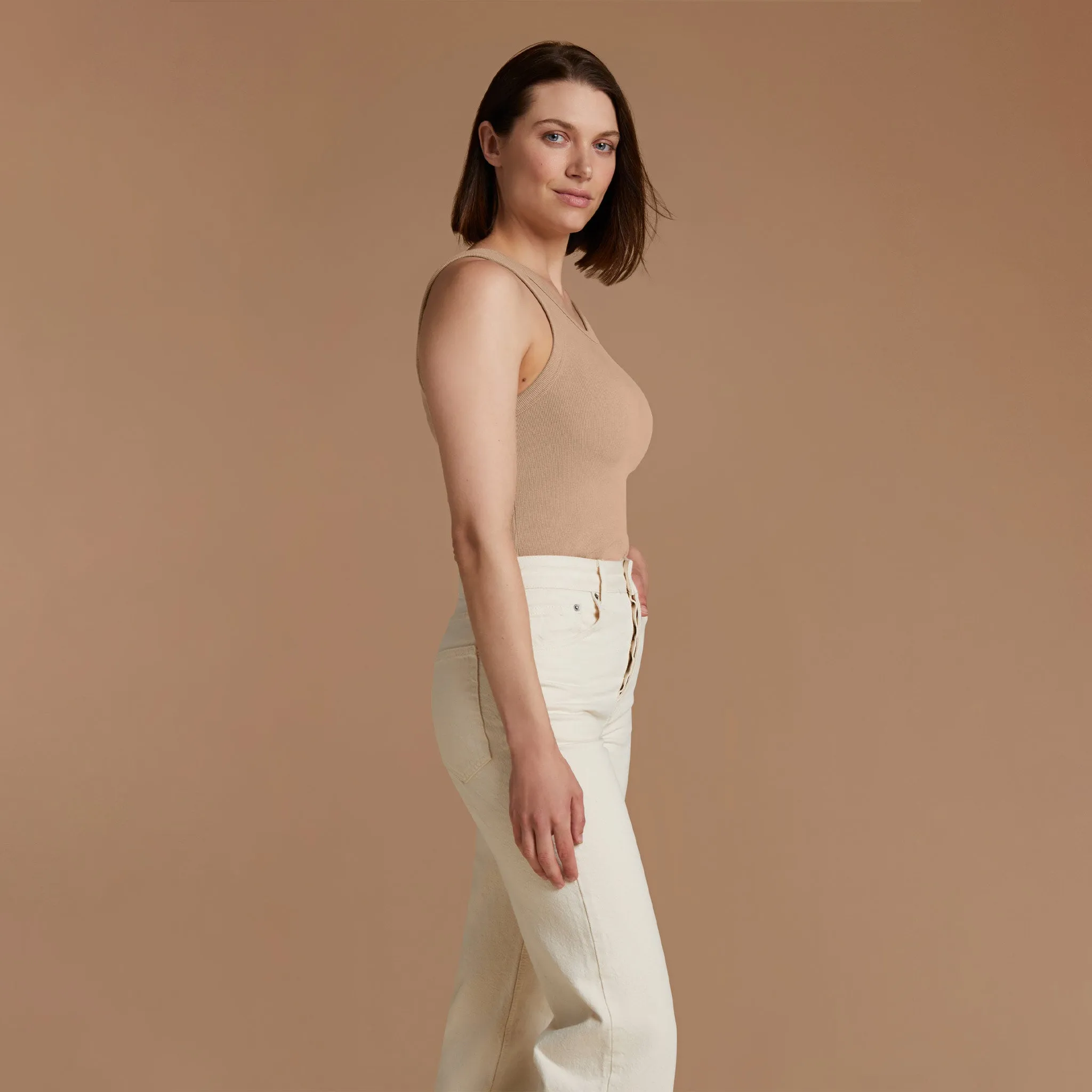 Essential Rib Tank Top | Cinnamon sold by nuuds product image thumbnail 3