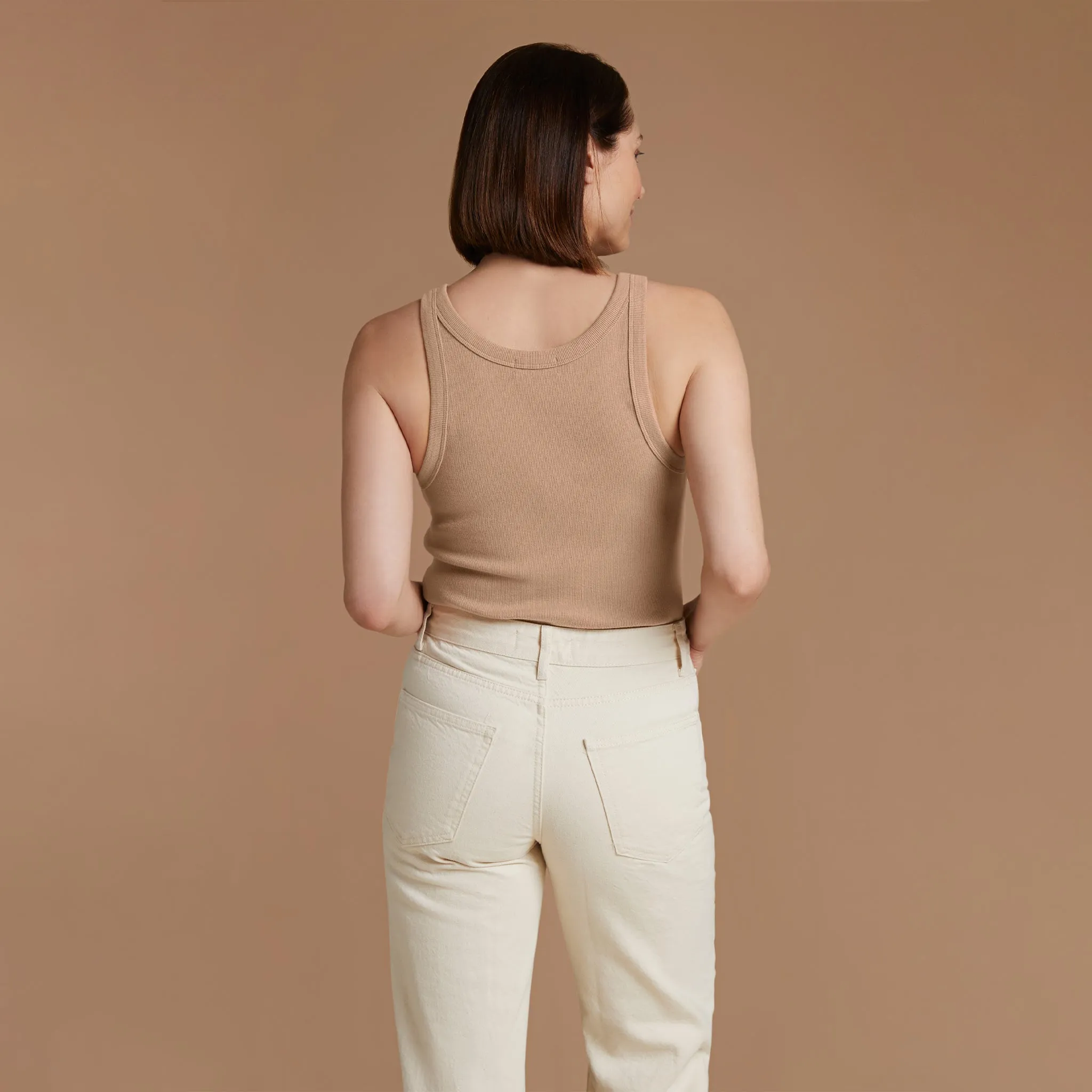 Essential Rib Tank Top | Cinnamon sold by nuuds product image thumbnail 4