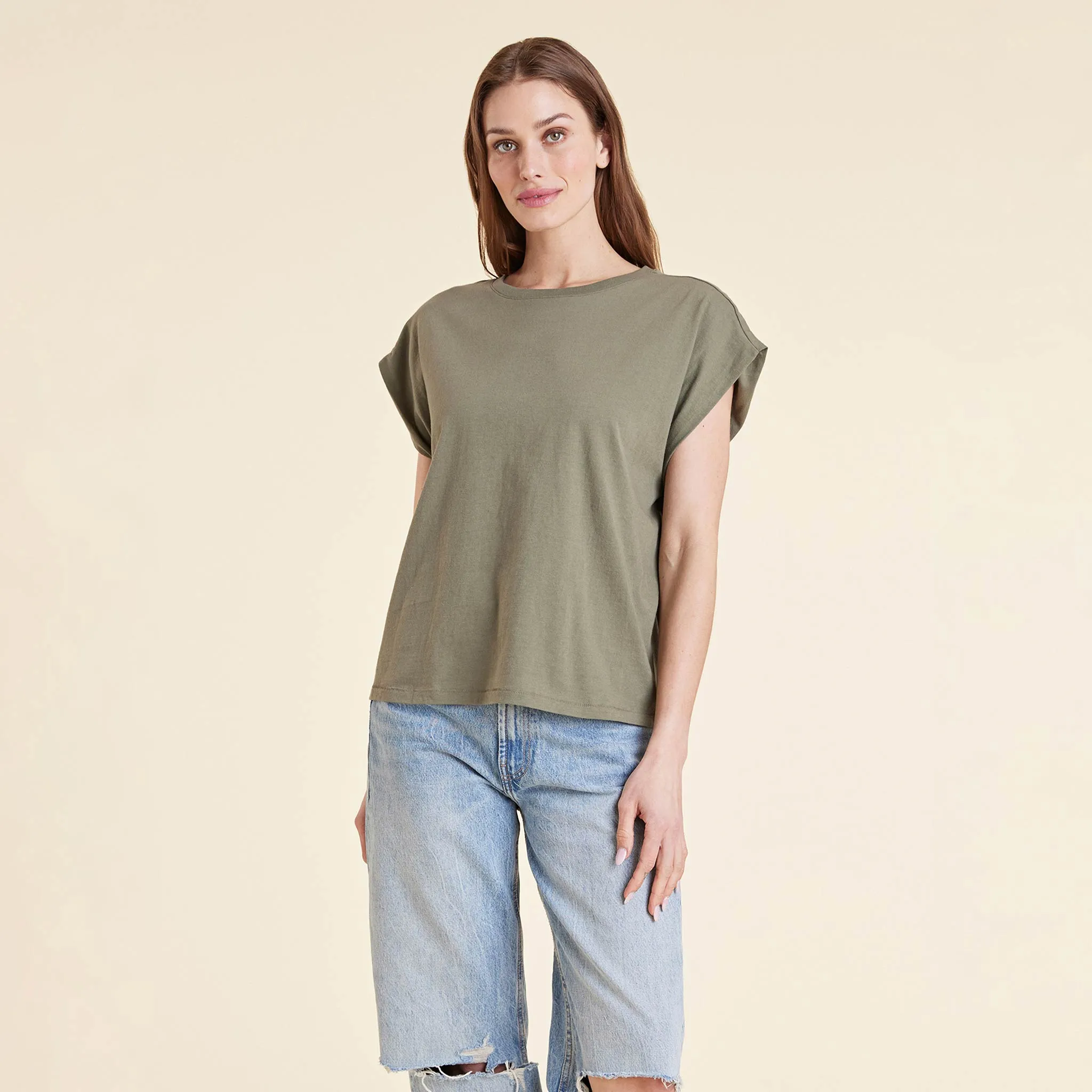Soft Cotton Muscle Tee | Olive sold by nuuds