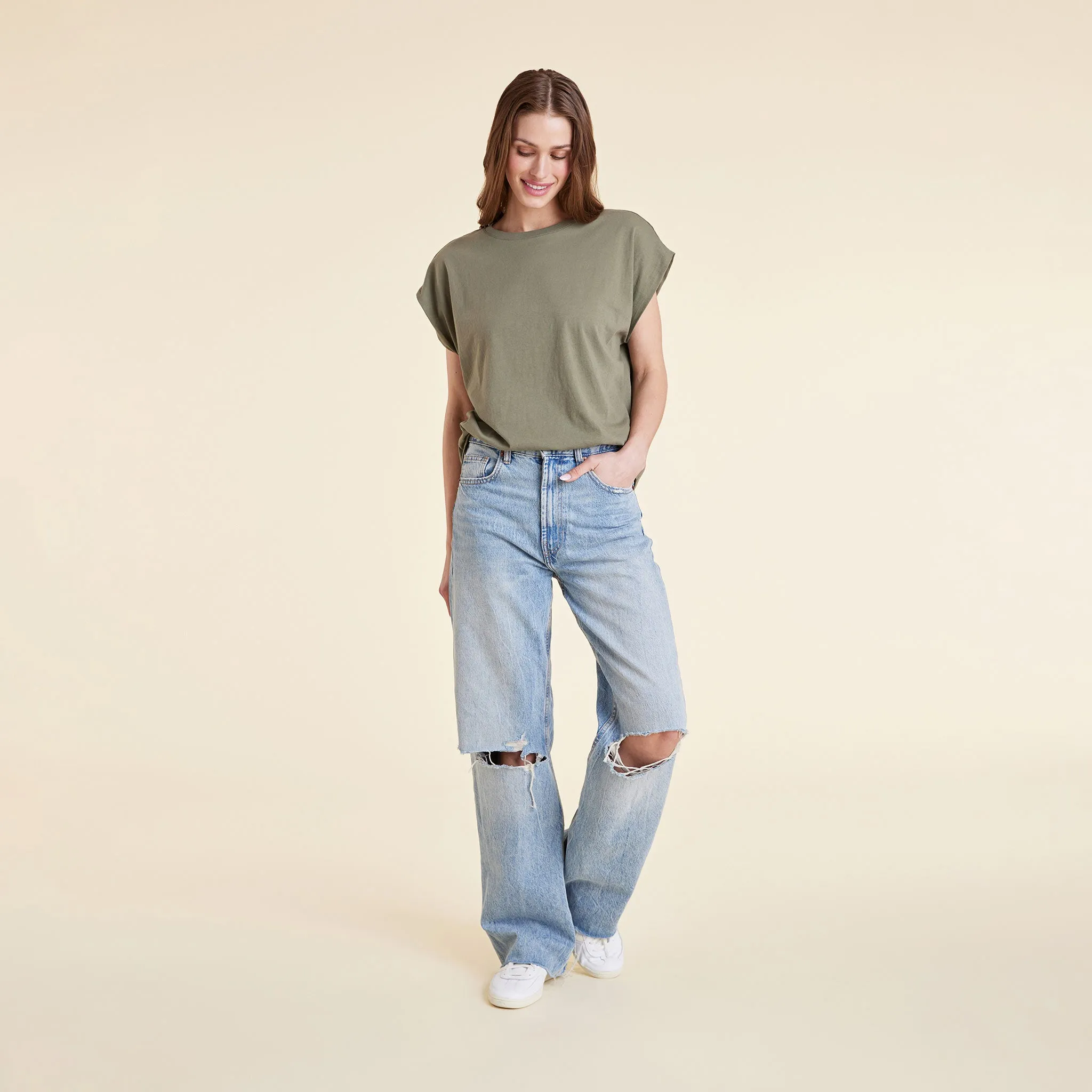 Soft Cotton Muscle Tee | Olive sold by nuuds product image thumbnail 2