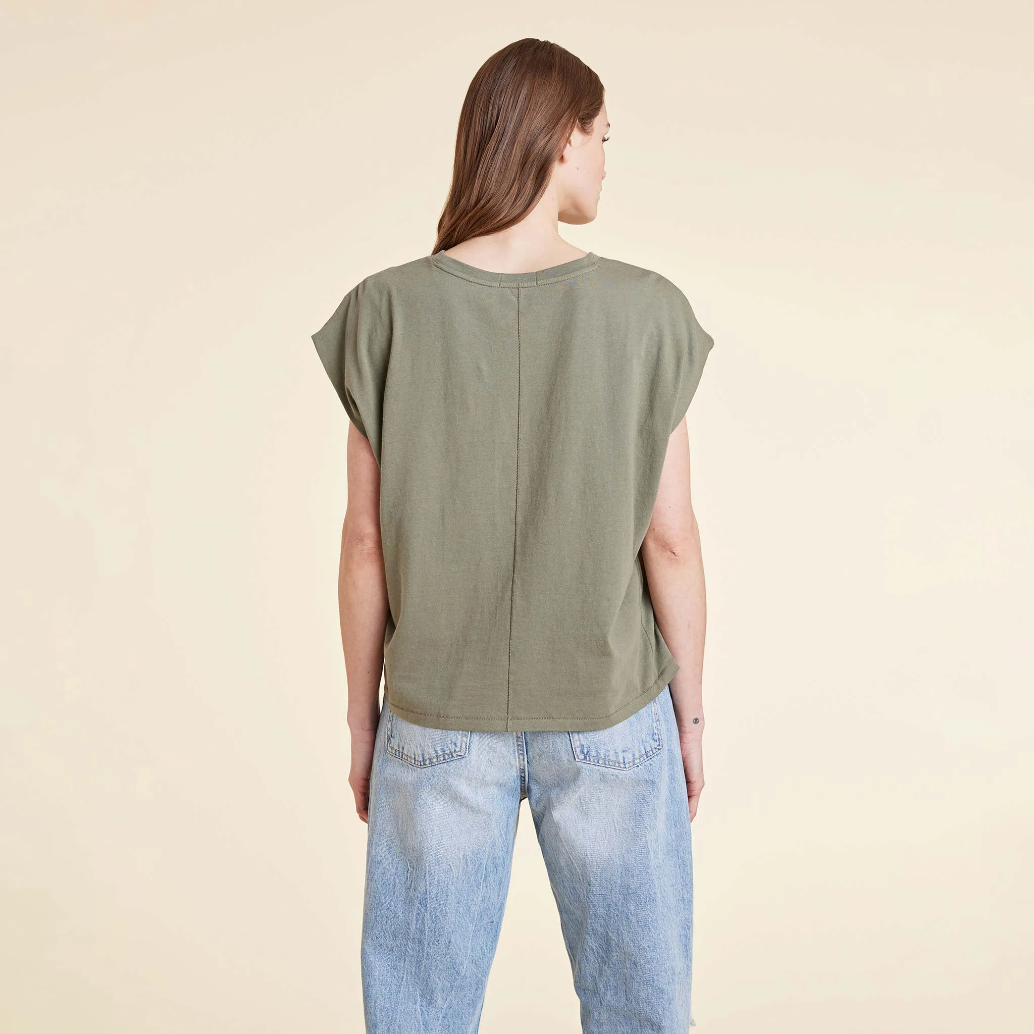 Soft Cotton Muscle Tee | Olive sold by nuuds product image thumbnail 4