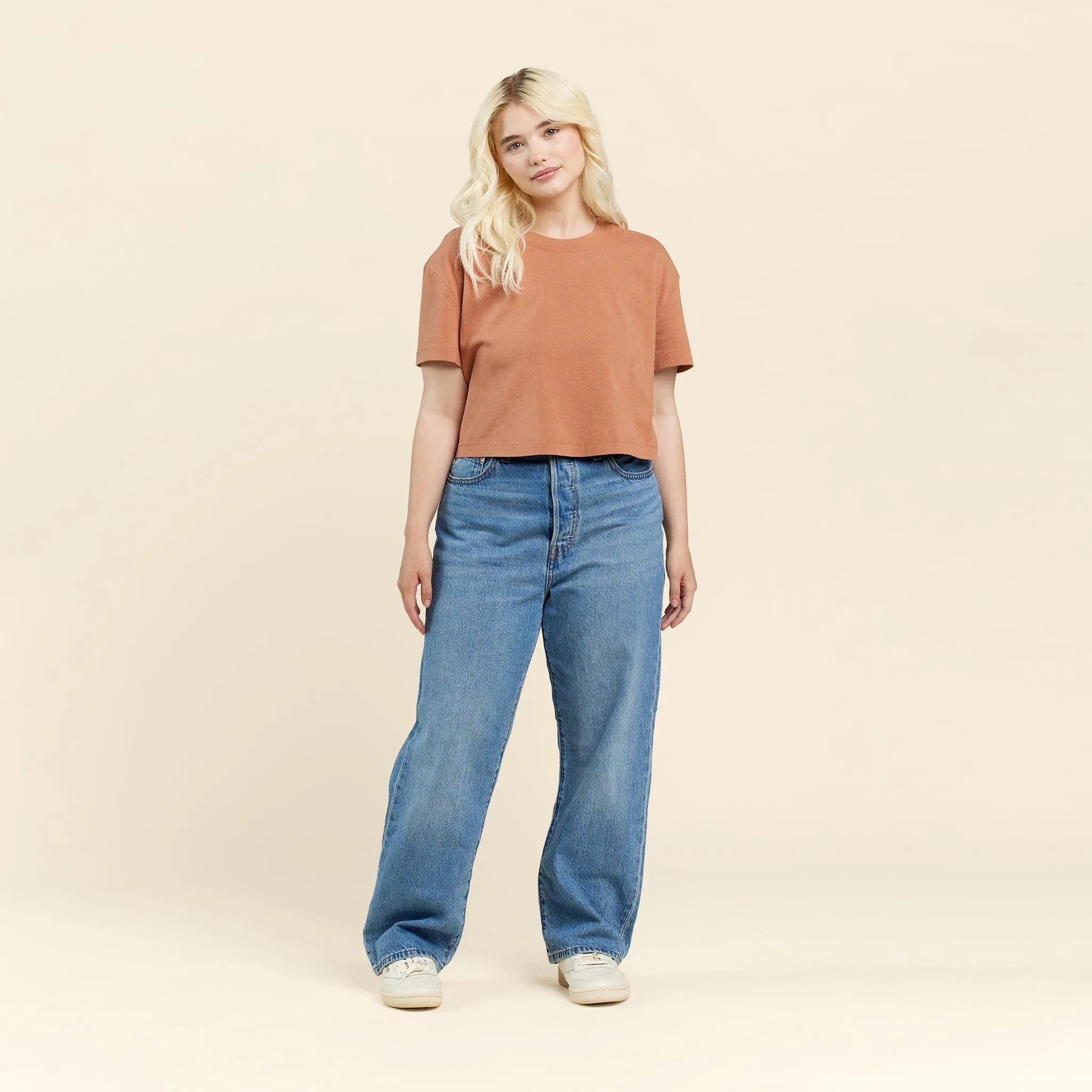 Vintage Cotton Cropped Tee | Clay sold by nuuds product image thumbnail 2
