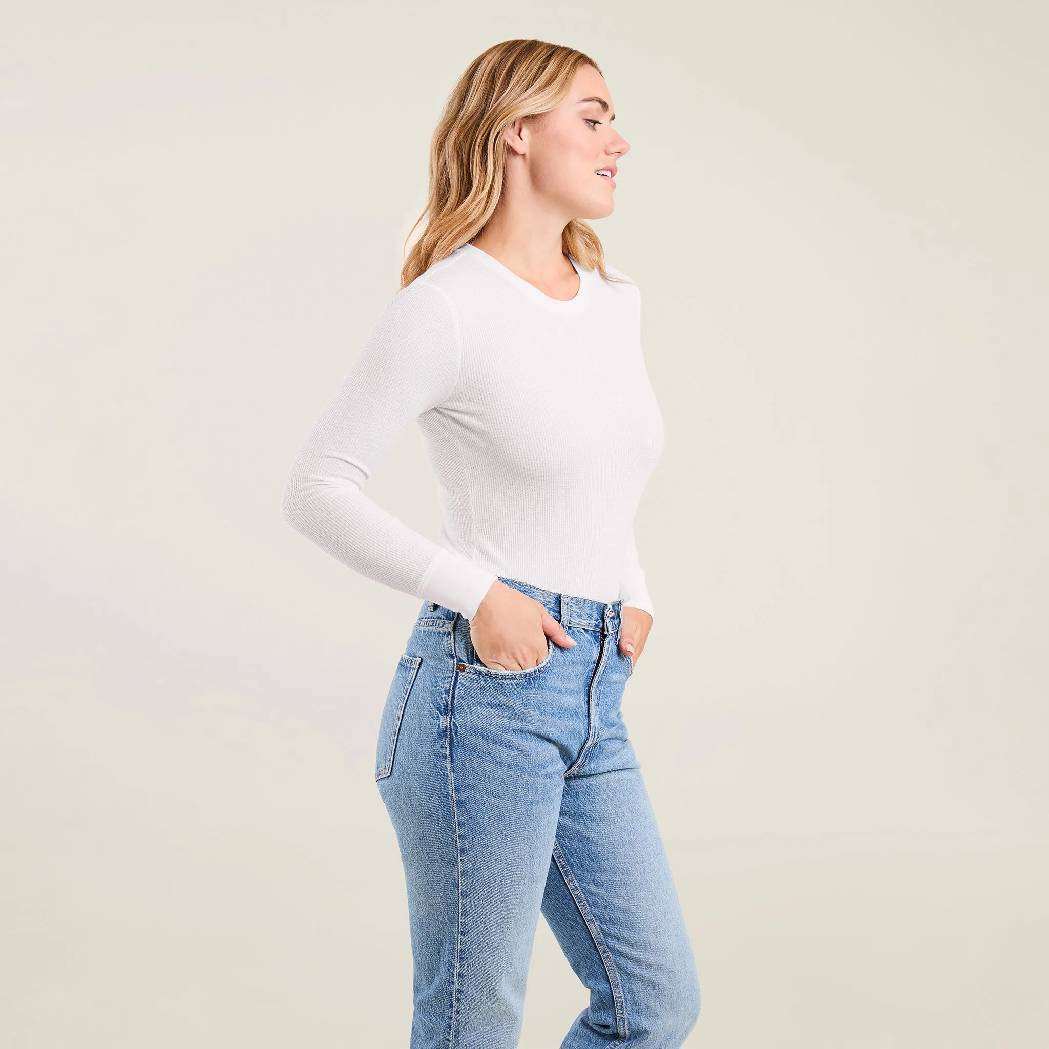 Waffle Bodysuit | White sold by nuuds product image thumbnail 3