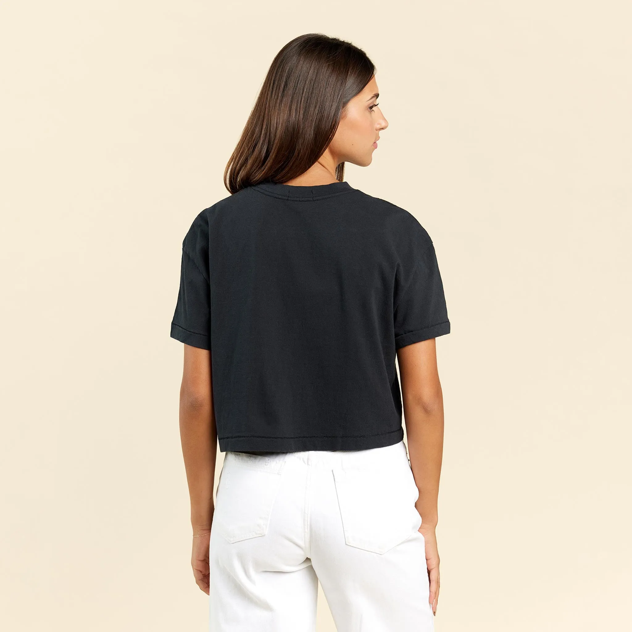Vintage Cotton Cropped Tee | Black sold by nuuds product image thumbnail 4