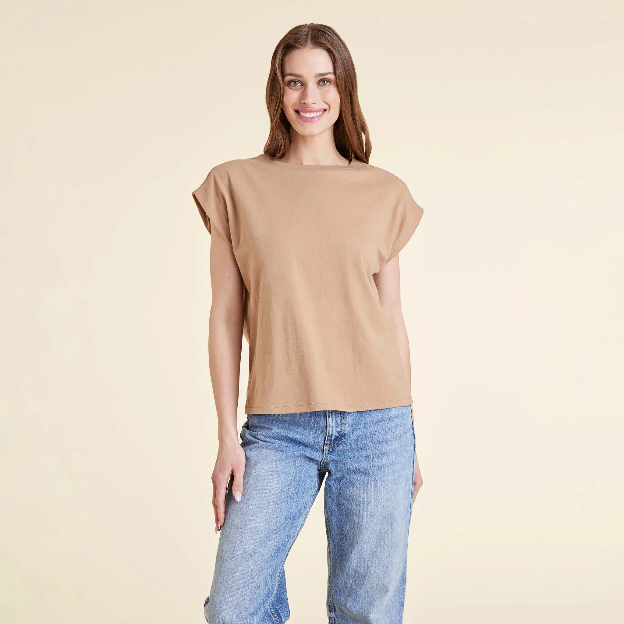 Soft Cotton Muscle Tee | Cinnamon sold by nuuds