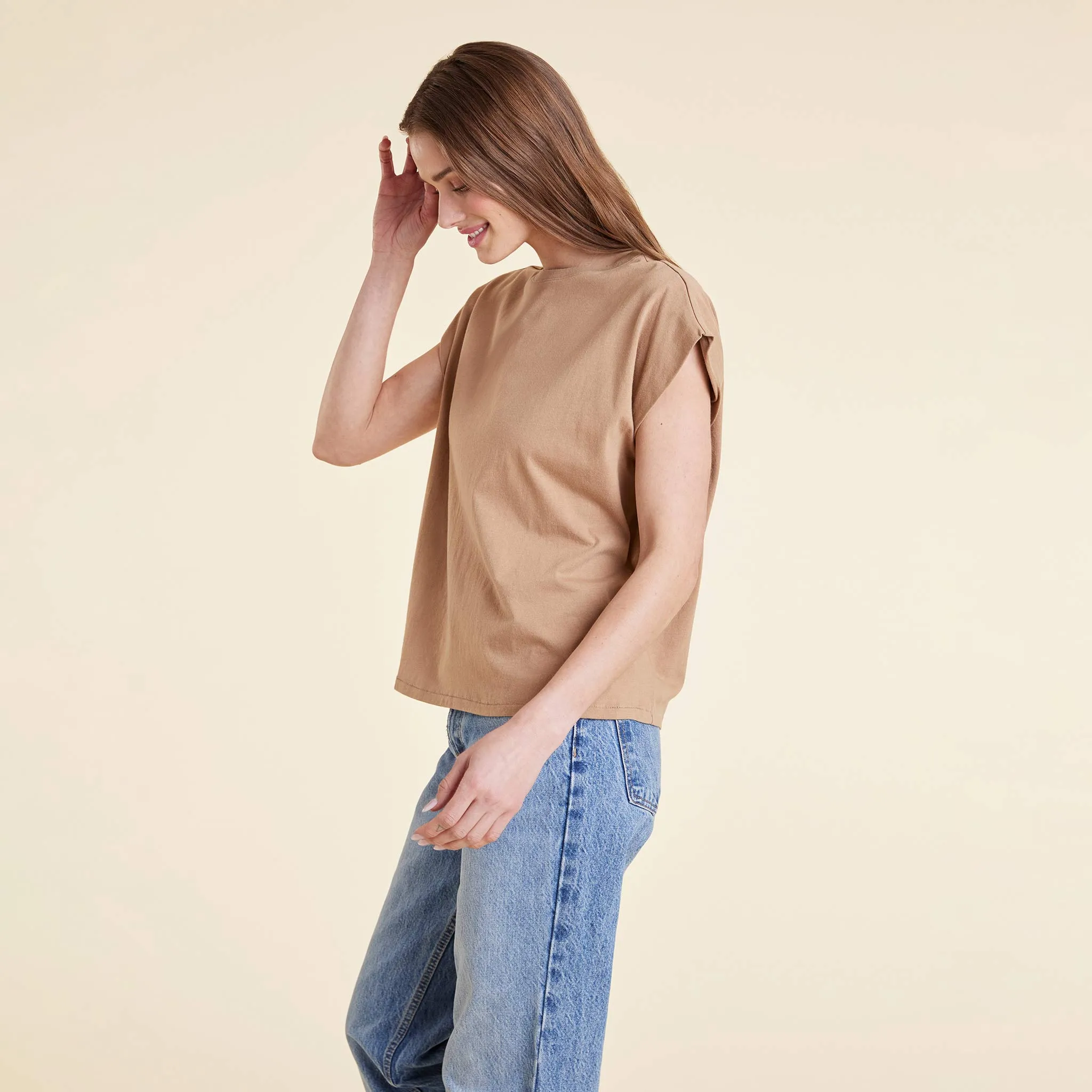 Soft Cotton Muscle Tee | Cinnamon sold by nuuds product image thumbnail 3