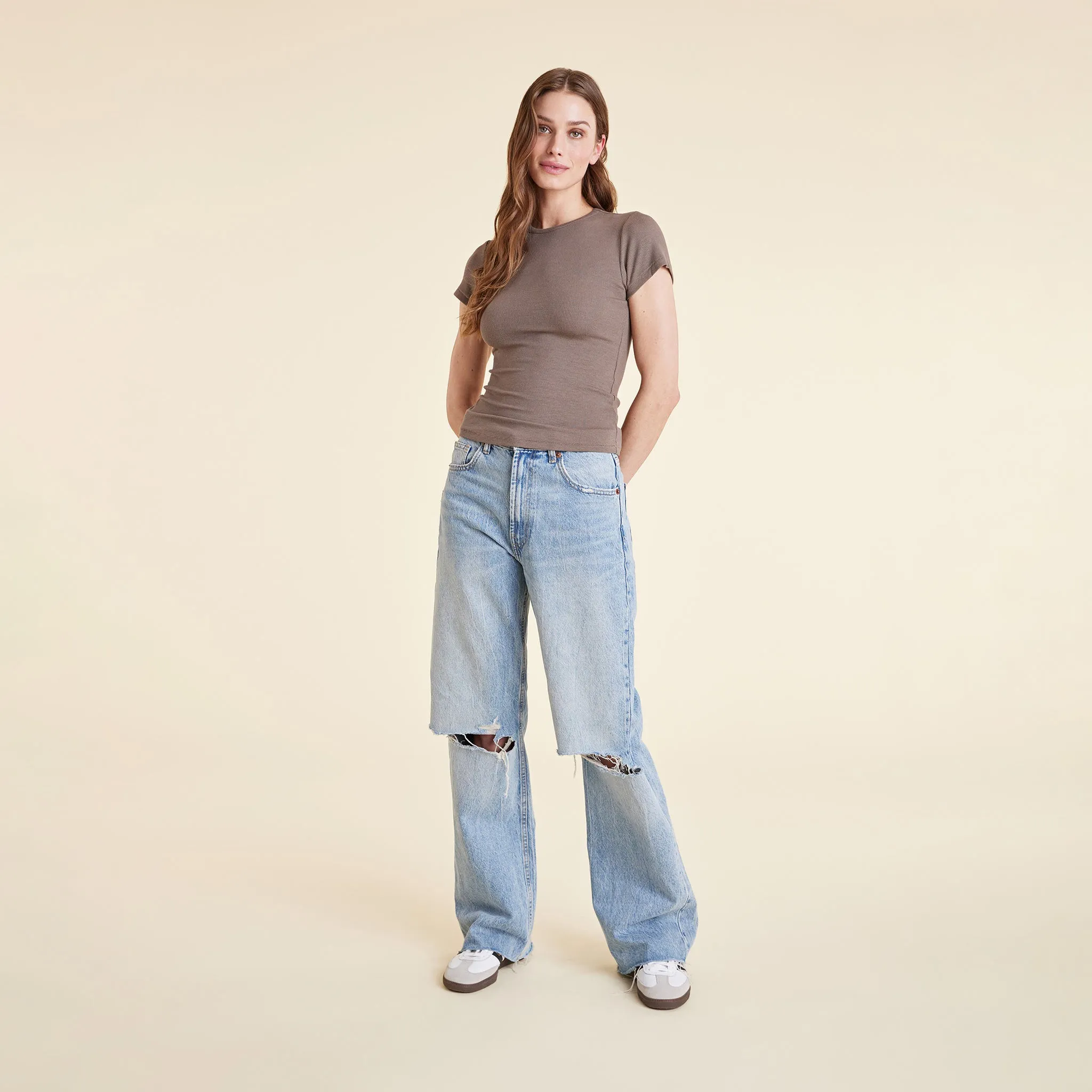 Slinky Rib Tee | Mocha sold by nuuds product image thumbnail 2