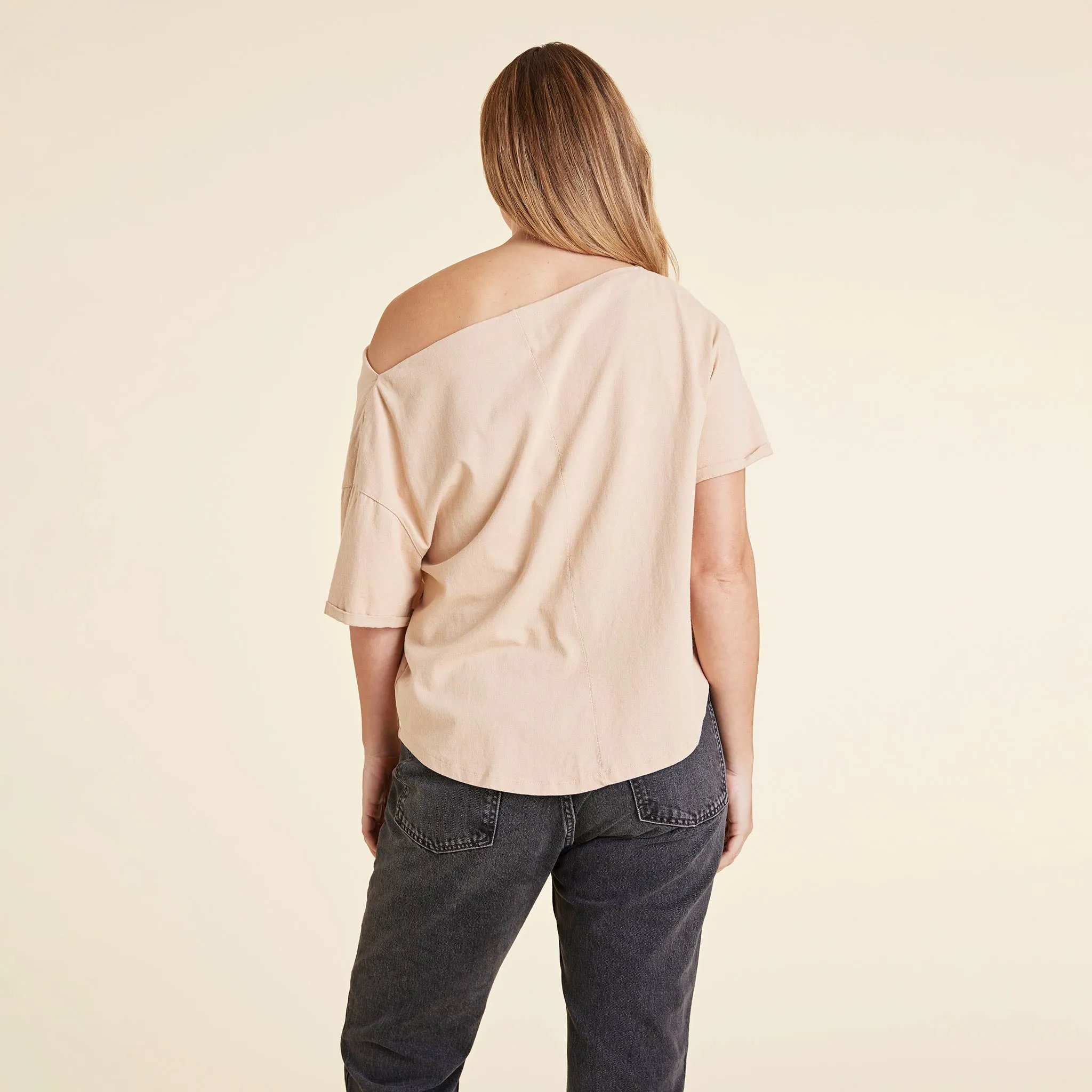 Vintage Cotton Off The Shoulder T-Shirt | Oat sold by nuuds product image thumbnail 4