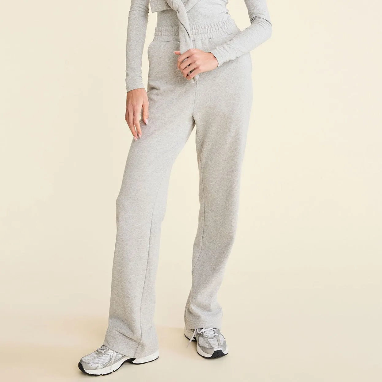 Wide Leg Sweatpant | Heather Grey sold by nuuds