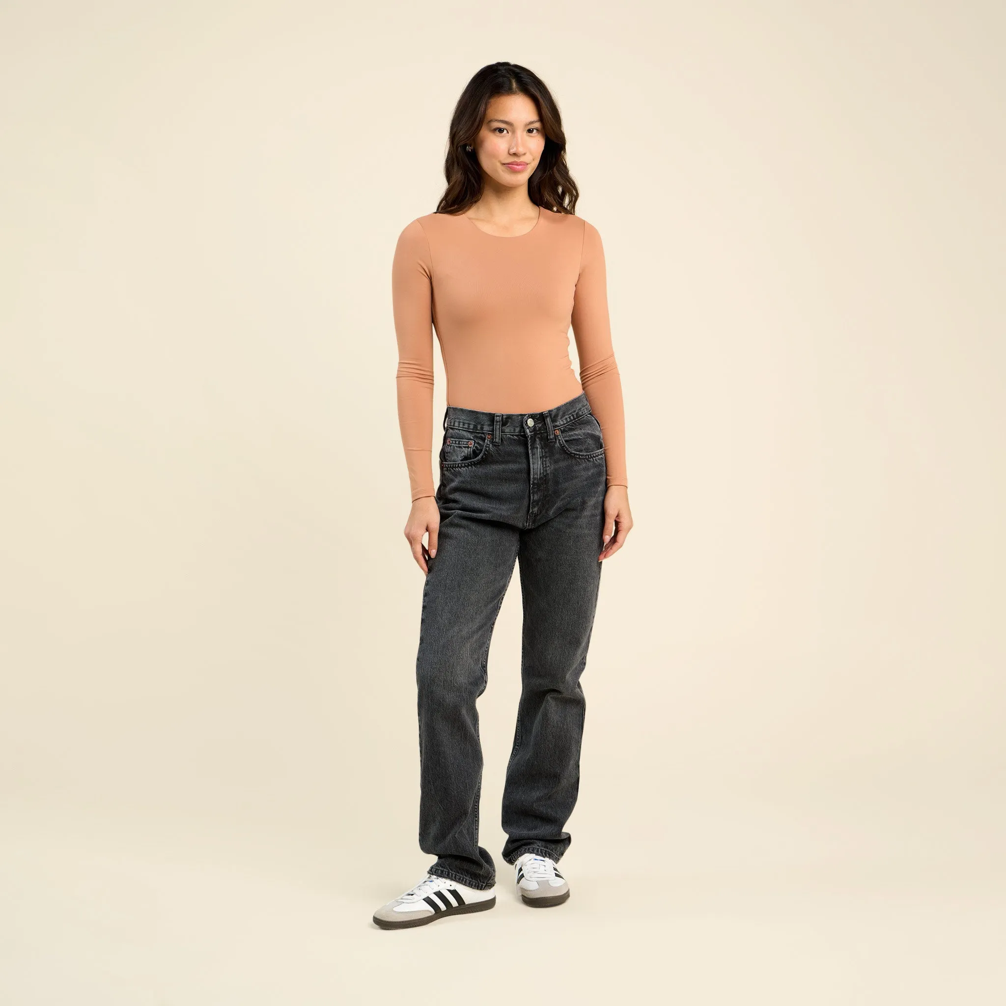 Long Sleeve Crewneck Bodysuit | Clay sold by nuuds product image thumbnail 2