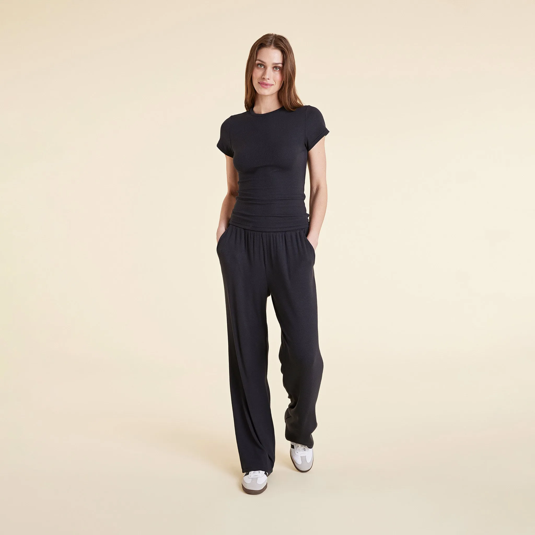 Slinky Rib Tee | Black sold by nuuds product image thumbnail 2