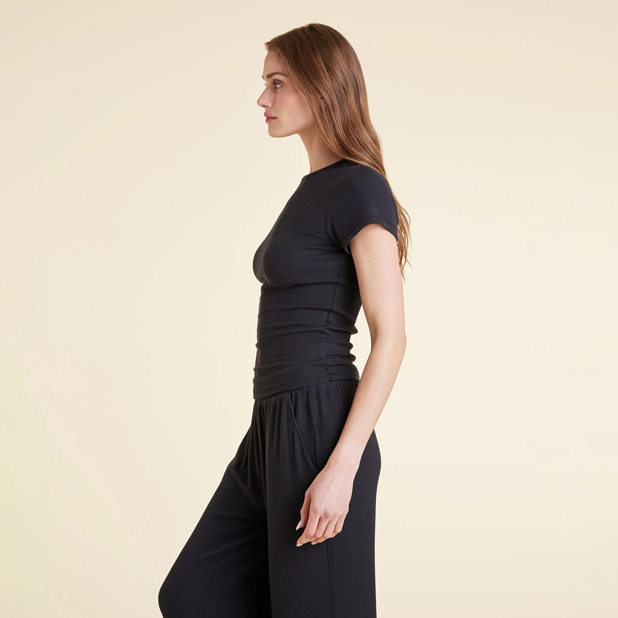 Slinky Rib Tee | Black sold by nuuds product image thumbnail 3