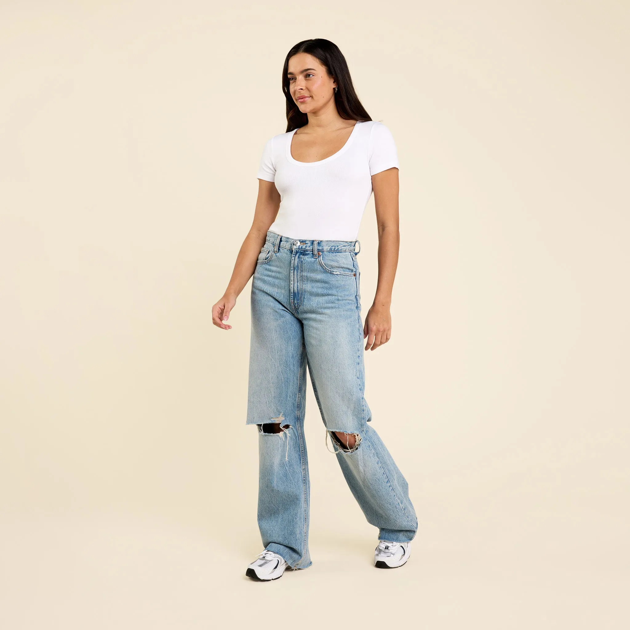 Slinky Rib Short Sleeve Bodysuit | White sold by nuuds product image thumbnail 2