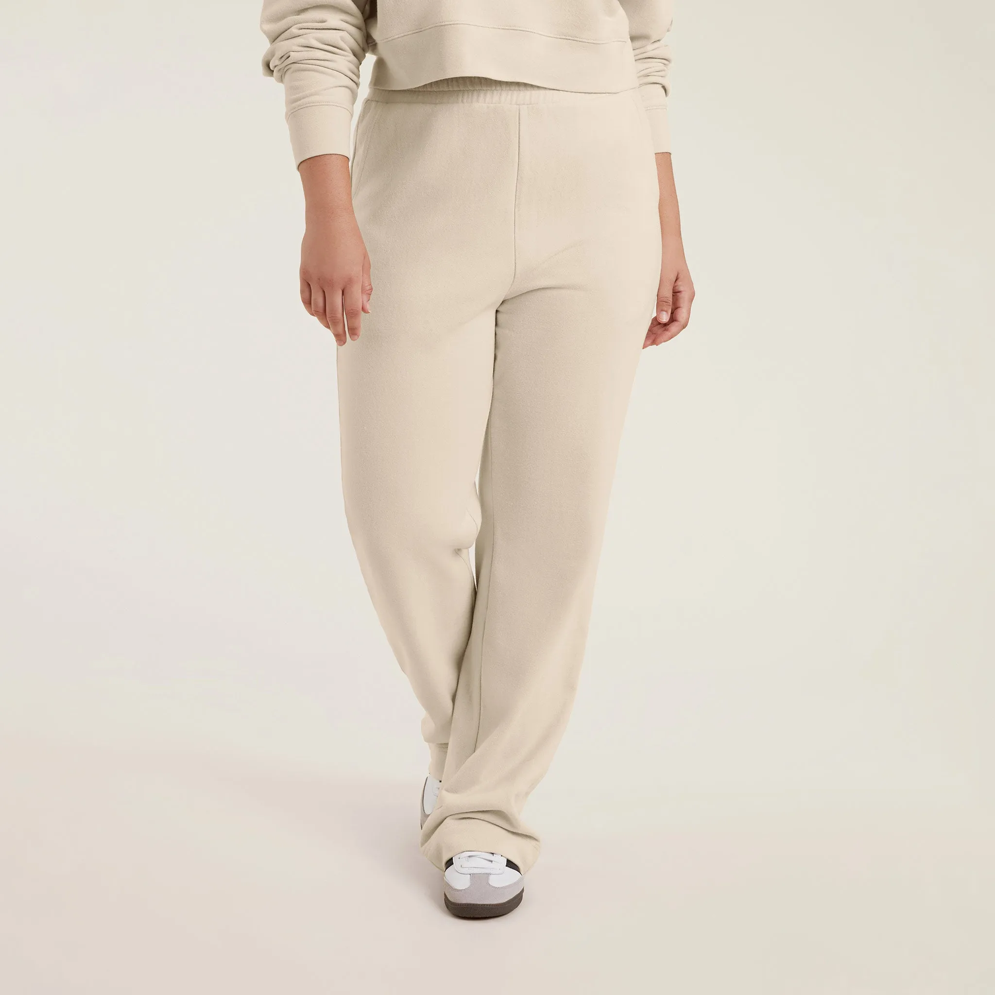 Wide Leg Sweatpant | Bone sold by nuuds