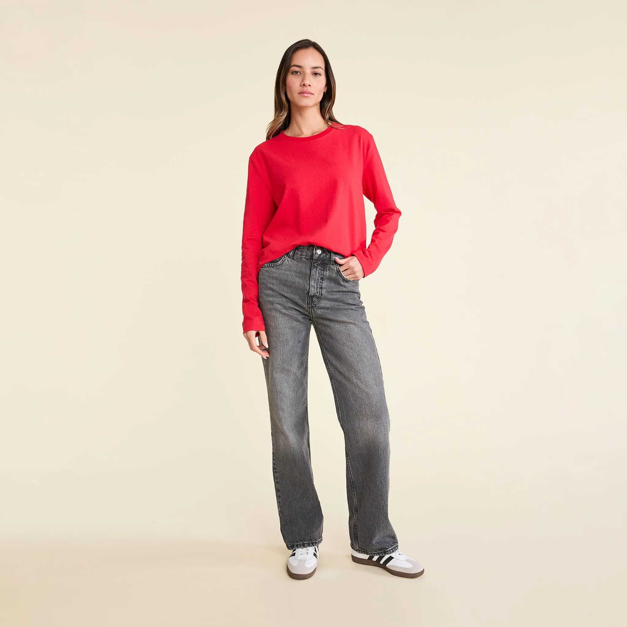 Vintage Cotton Long Sleeve Everyday T-Shirt | Cherry sold by nuuds product image thumbnail 2