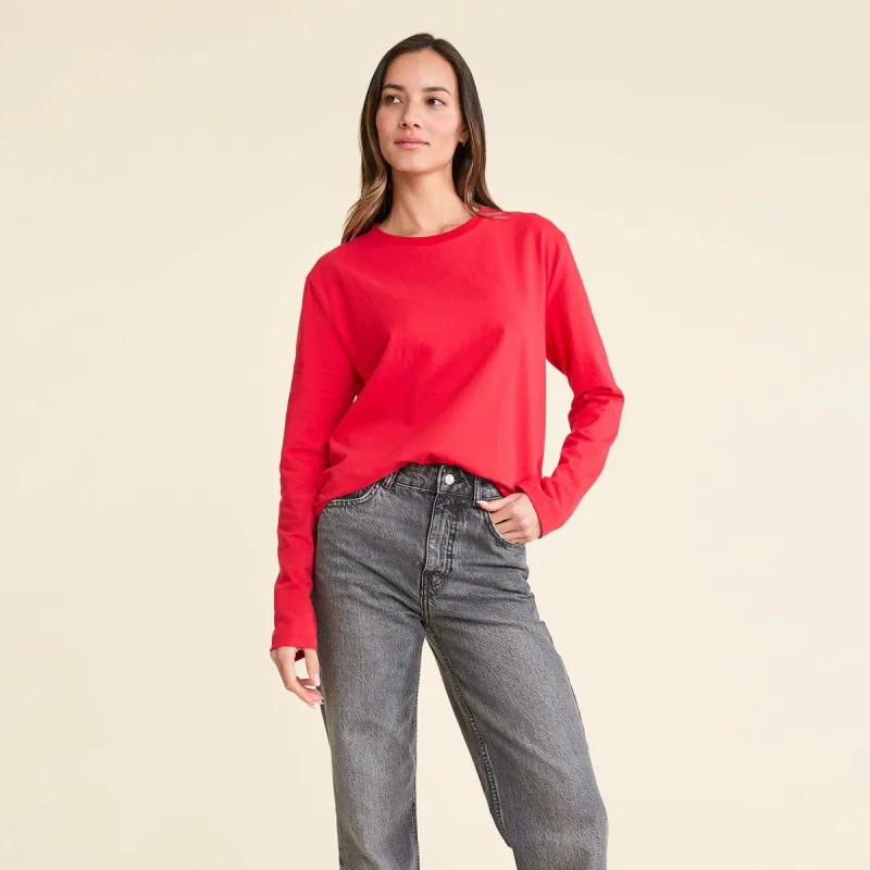 Vintage Cotton Long Sleeve Everyday T-Shirt | Cherry sold by nuuds