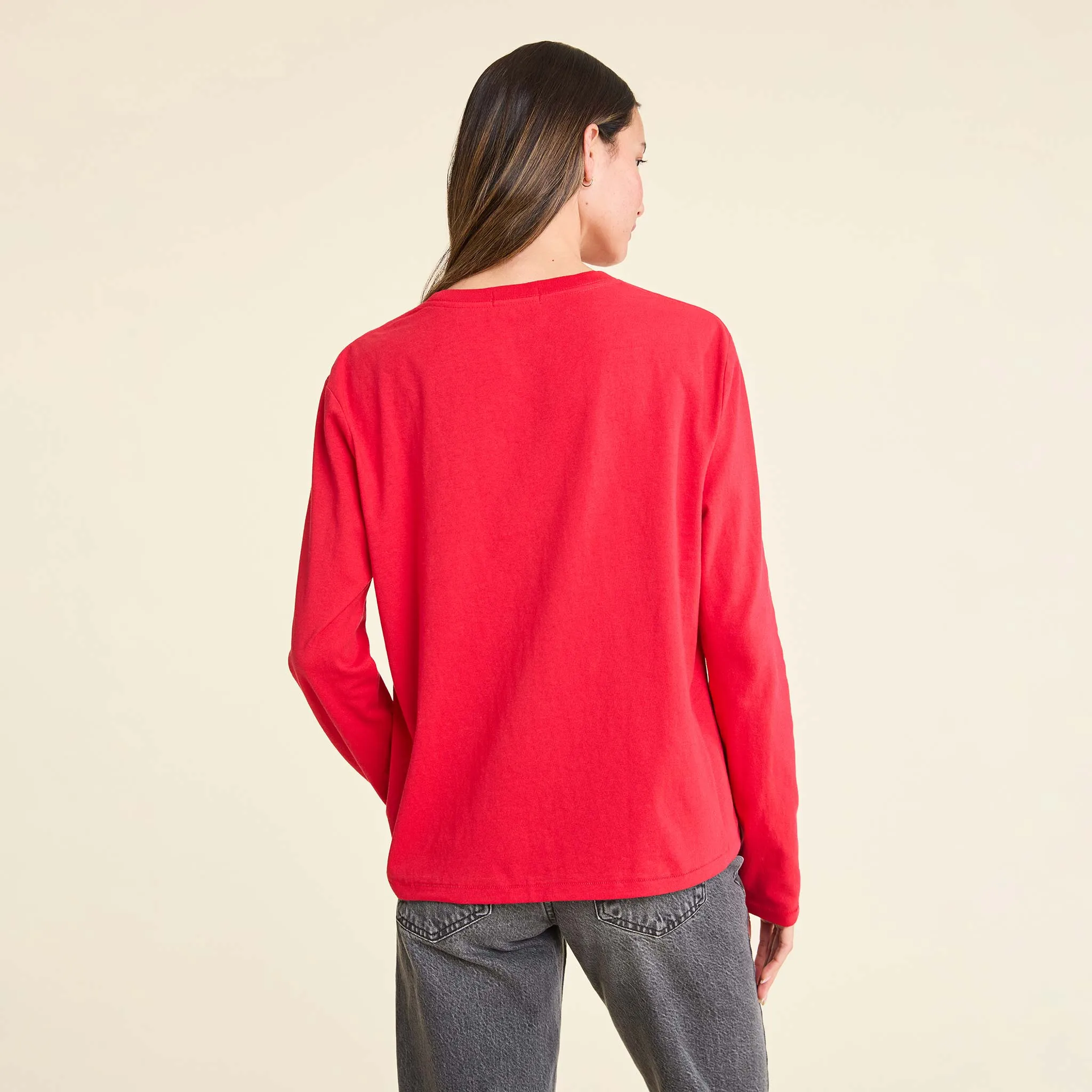 Vintage Cotton Long Sleeve Everyday T-Shirt | Cherry sold by nuuds product image thumbnail 4