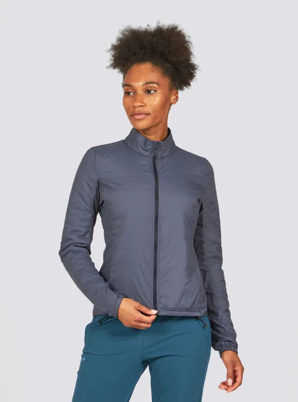 W's Thermal Zephyr Runner Jacket in Obsidian sold by Janji