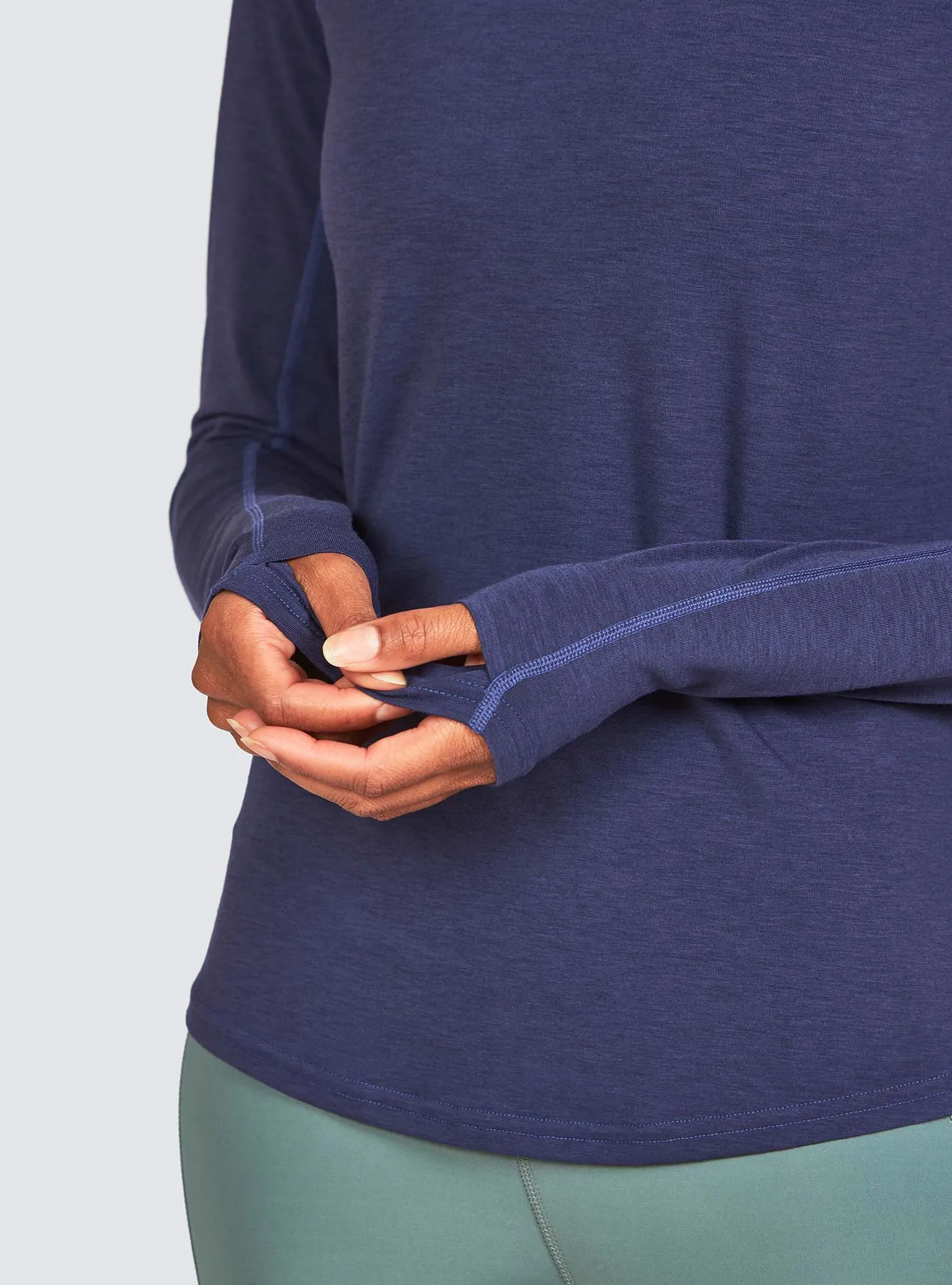 W's Swift Tech Mockneck LS in Astral sold by Janji product image thumbnail 5