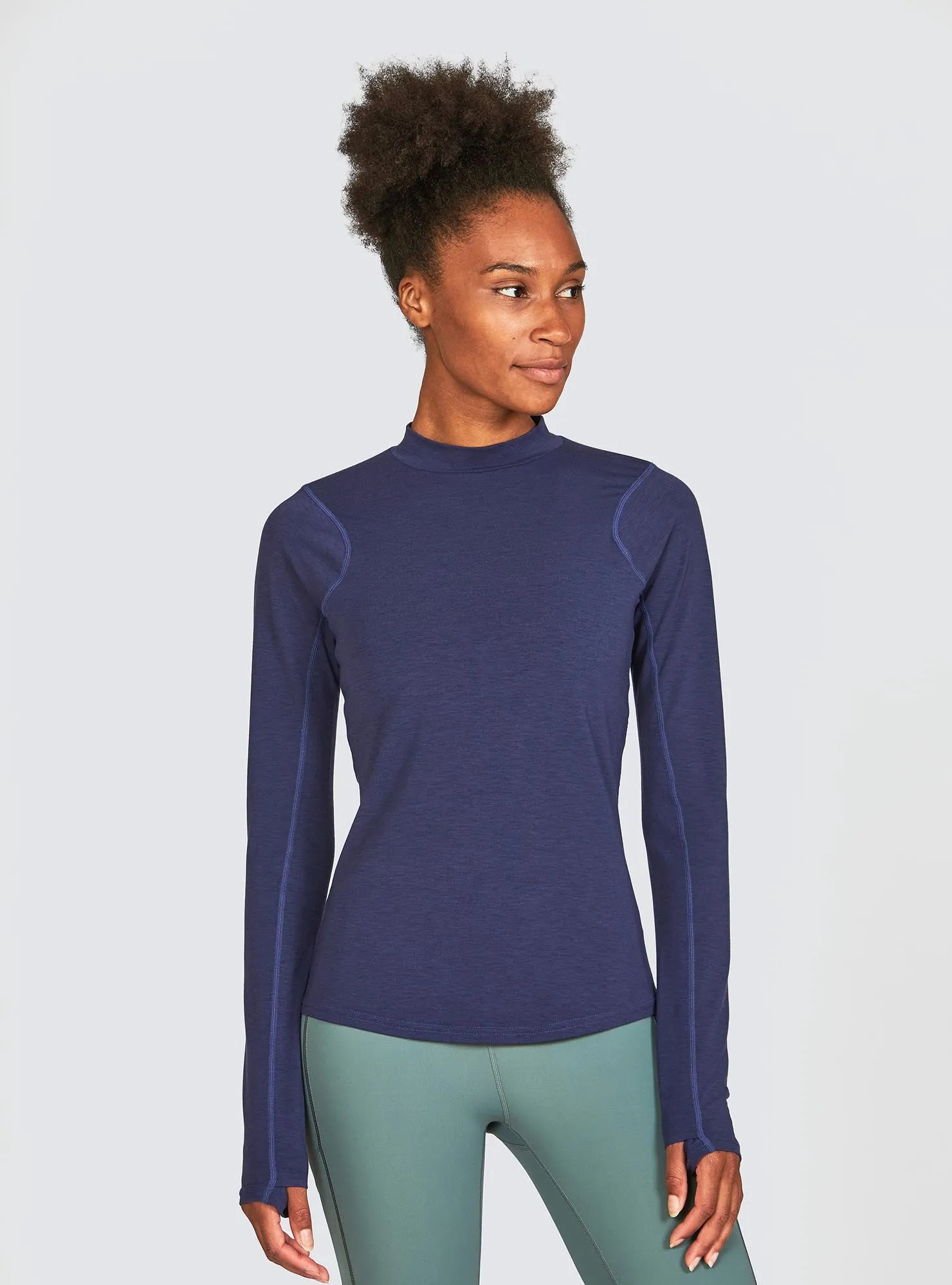 W's Swift Tech Mockneck LS in Astral sold by Janji product image thumbnail 3