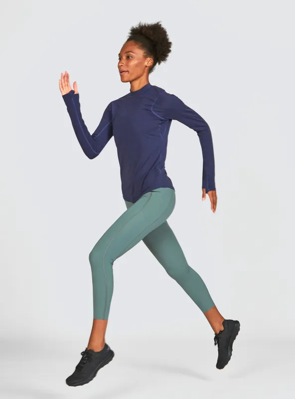 W's Swift Tech Mockneck LS in Astral made by Janji