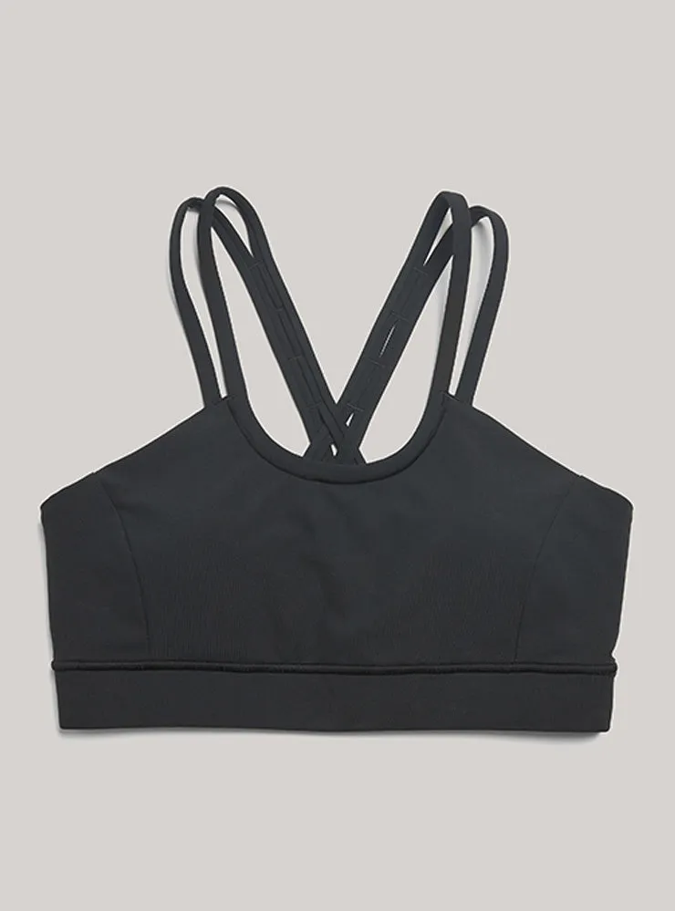 W's Pace Sports Bra in Midnight sold by Janji