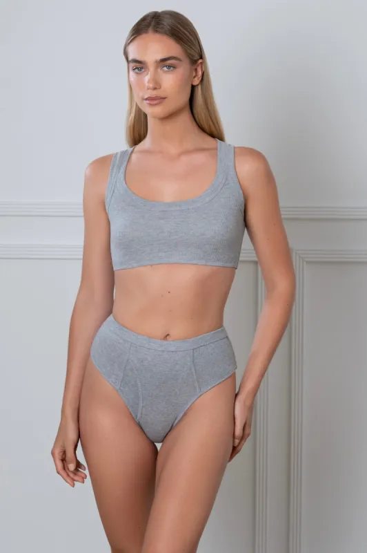 Rib Crop Grey sold by Gooseberry Intimates