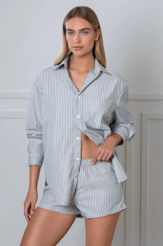 Striped Shirt Grey made by Gooseberry Intimates
