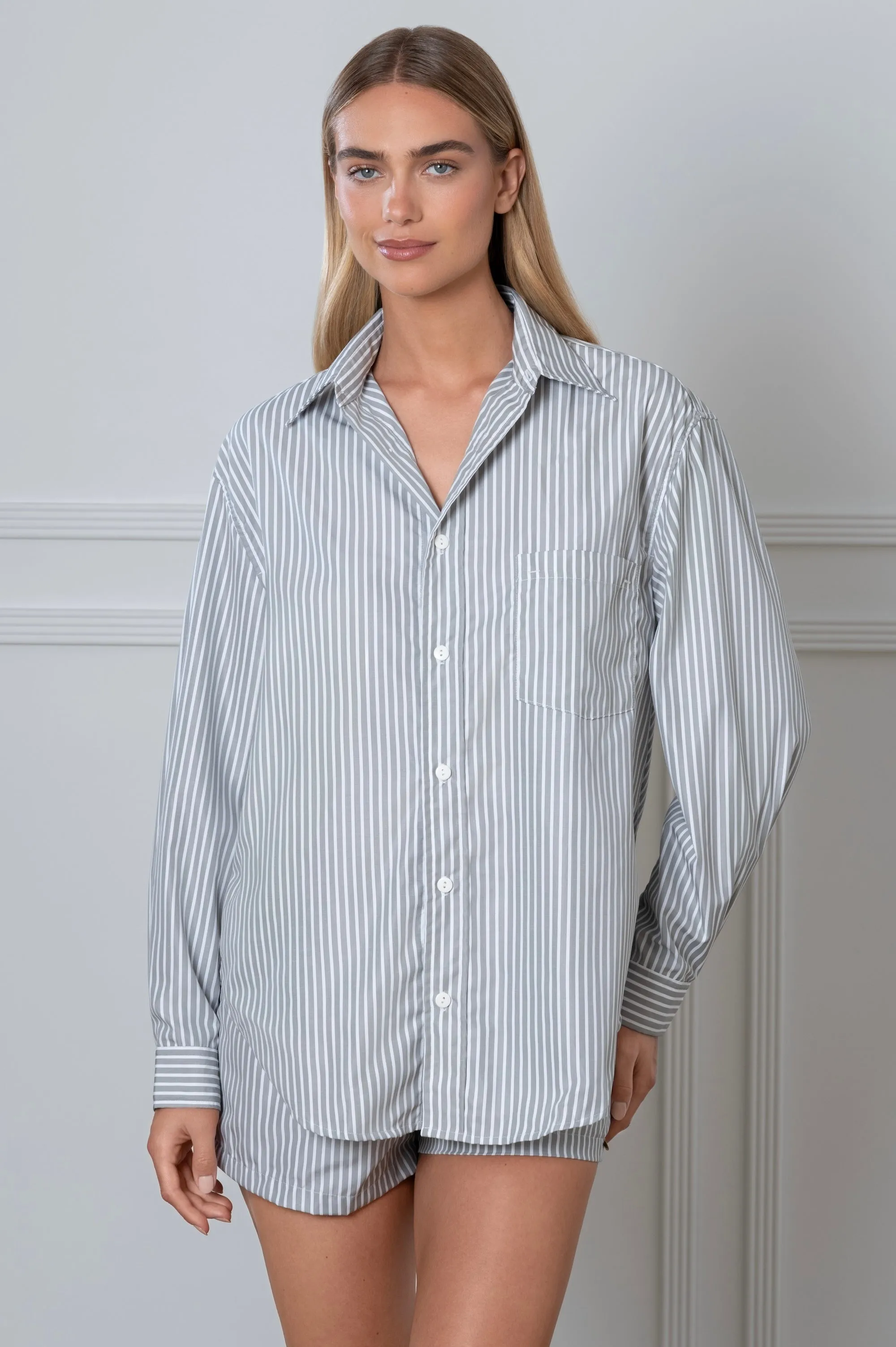 Striped Shirt Grey sold by Gooseberry Intimates product image thumbnail 3