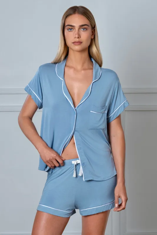 PJ Jacket Slate Blue sold by Gooseberry Intimates