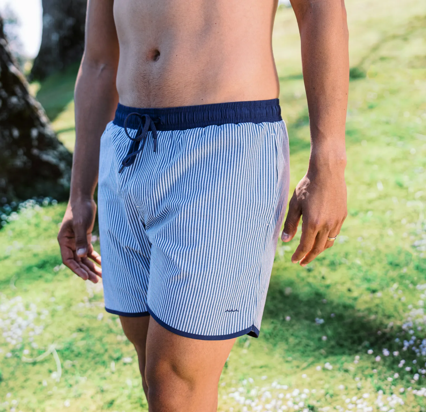 men's navy stripe boardie sold by minnow product image thumbnail 3