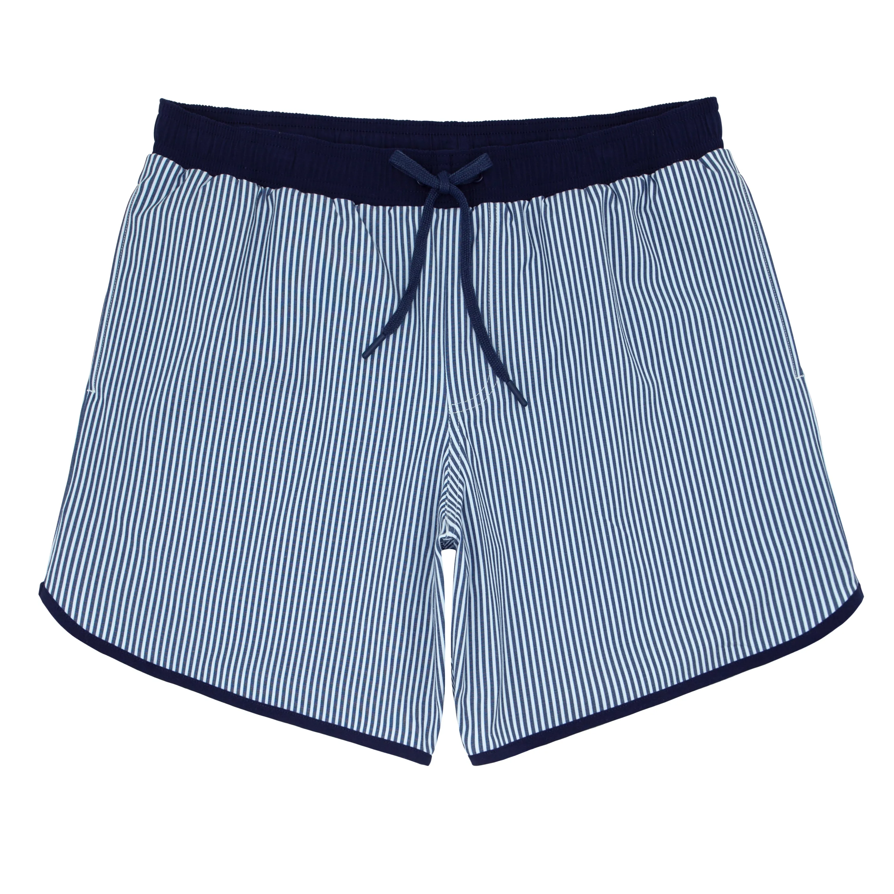 men's navy stripe boardie sold by minnow