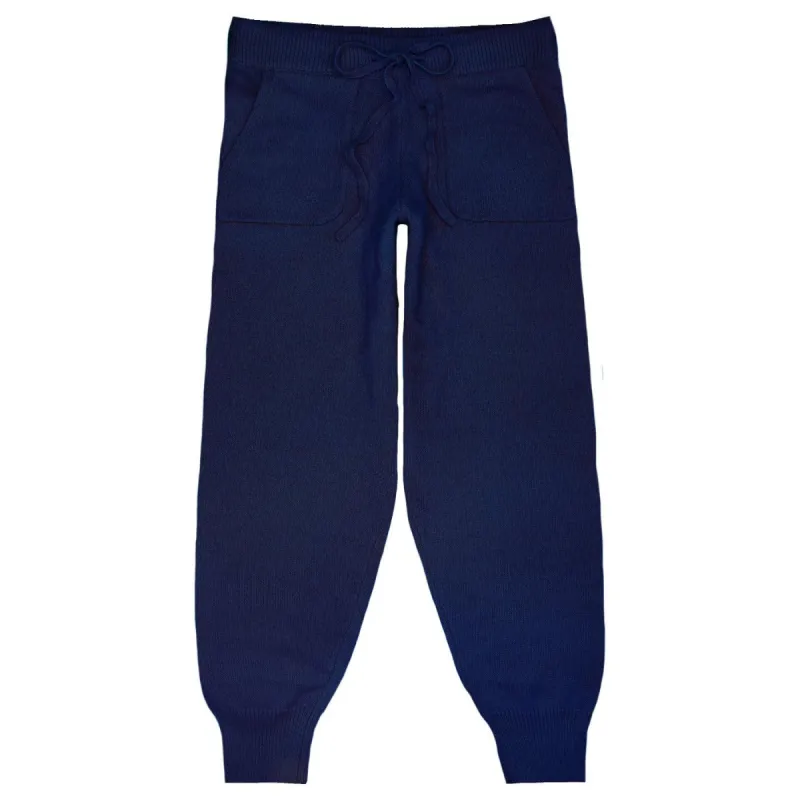 women's navy knit pant sold by minnow