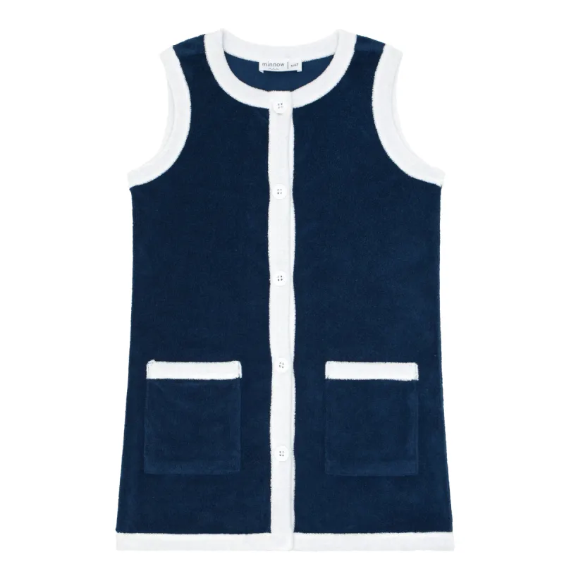 girls navy french terry dress sold by minnow