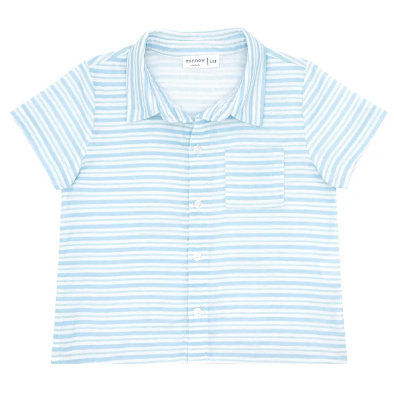 boys peri blue stripe button down shirt sold by minnow