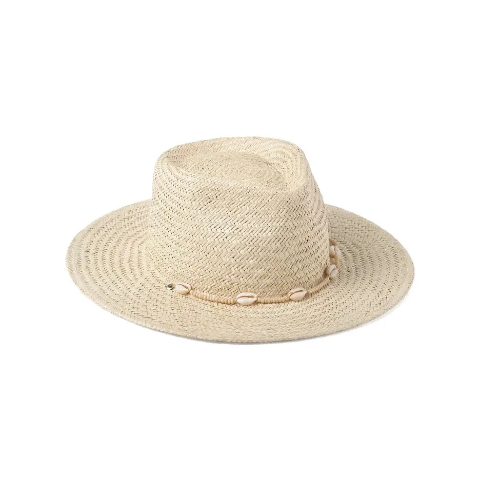 lack of color women's seashell straw hat sold by minnow